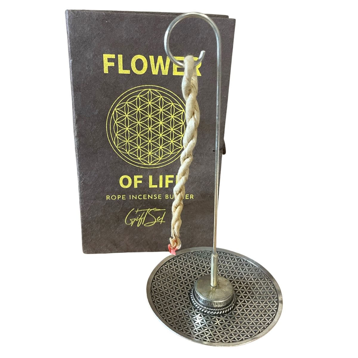 Rope Incense & Silver Plated Holder Set – Flower of Life