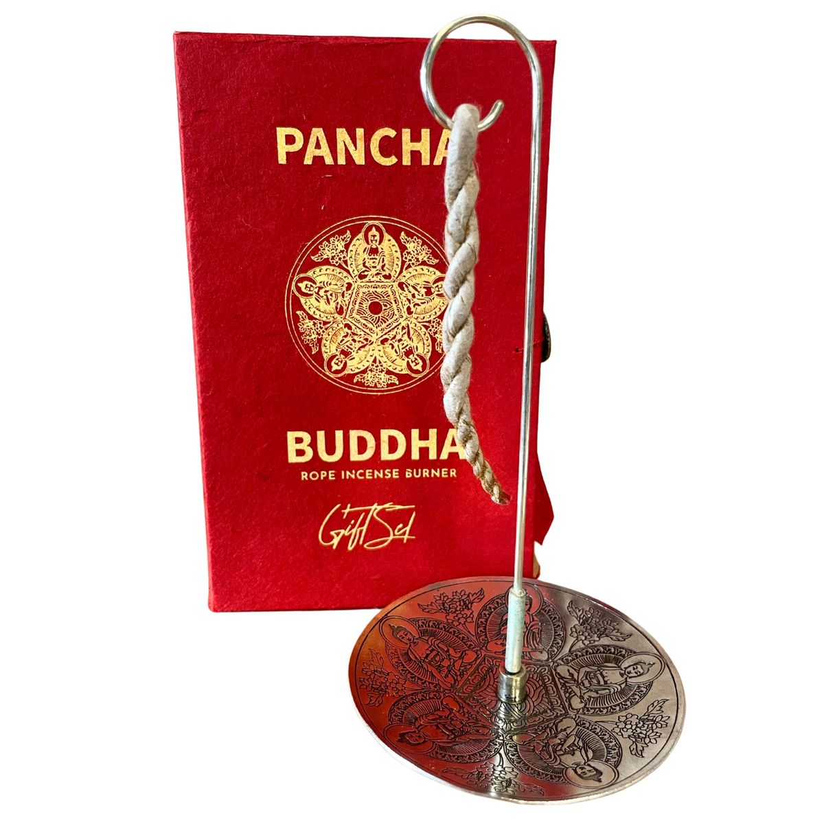 Rope Incense & Silver Plated Holder Set – Pancha Buddha