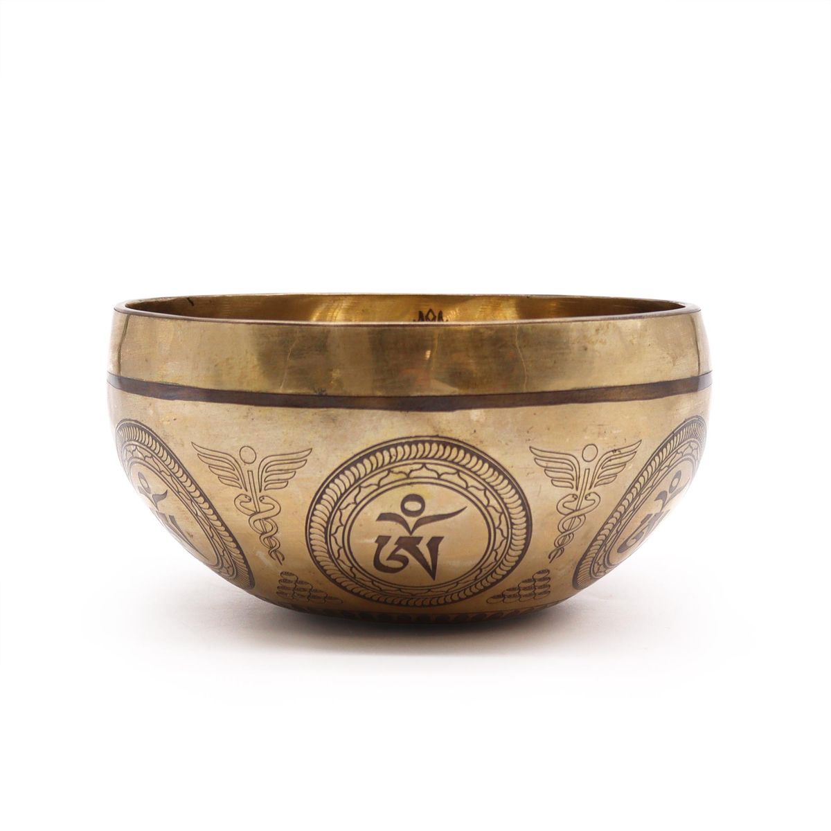 Tibetan Engraved Singing Bowl – Bodhi Tree Buddha, 16cm