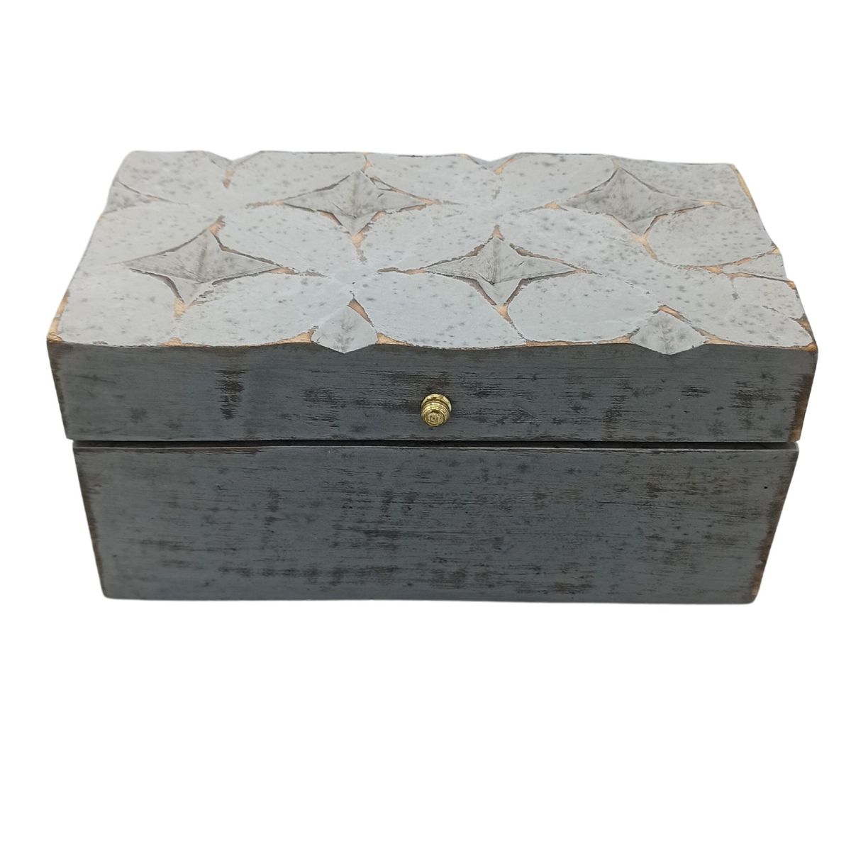 Vintage Deco Multi-Purpose Box – Grey Star, 22x12x10cm