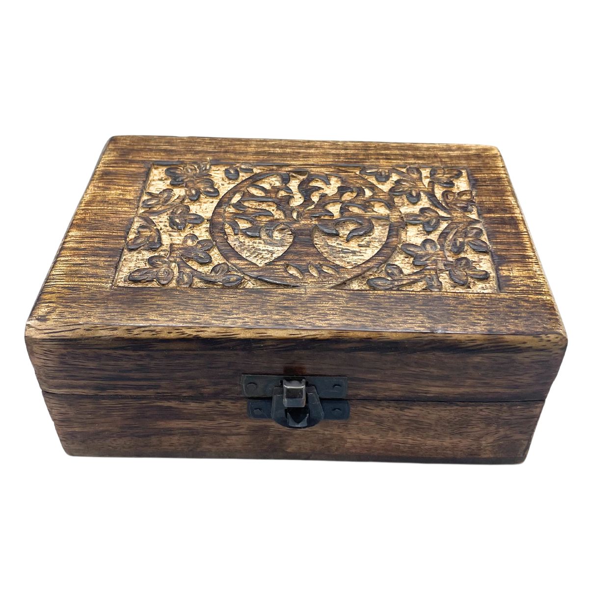 Mango Wood Keepsake Box – Tree of Life, Medium 15 x 10cm