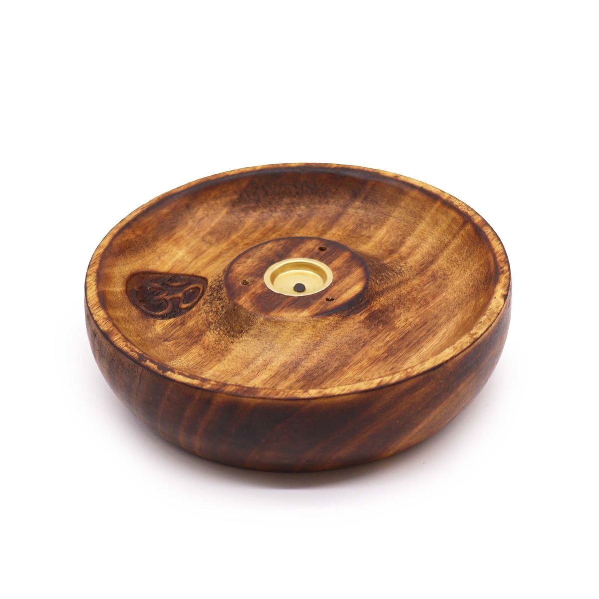 Mango Wood Incense Stick & Cone Burner Disc – Om