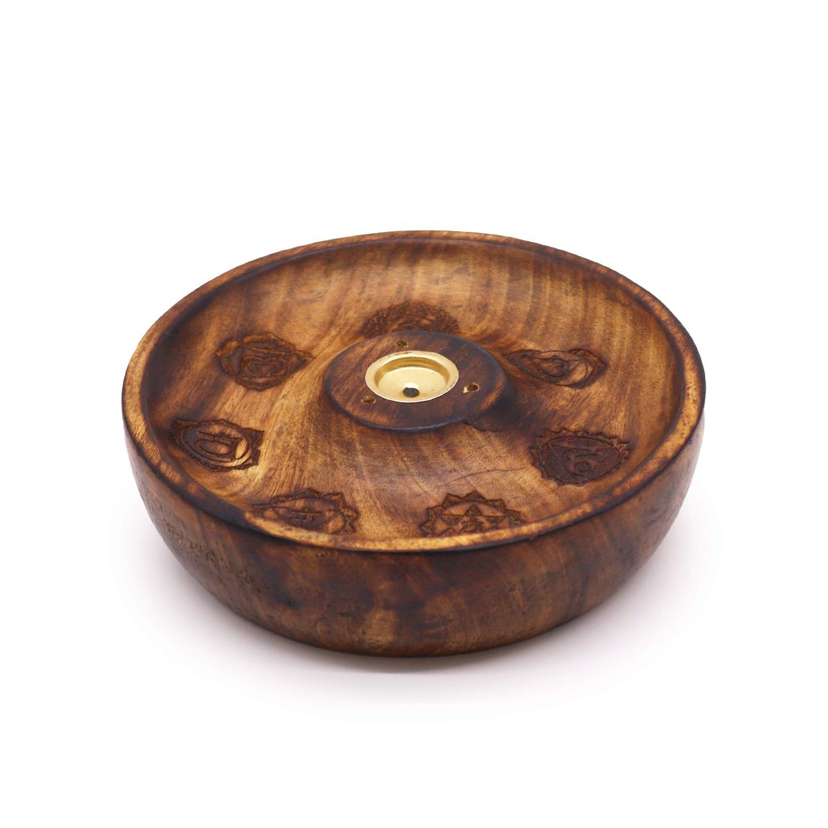 Mango Wood Incense Stick & Cone Burner Disc – 7 Chakra