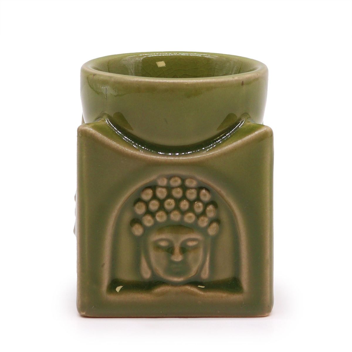 Square Buddha Ceramic Burner – Light Jade