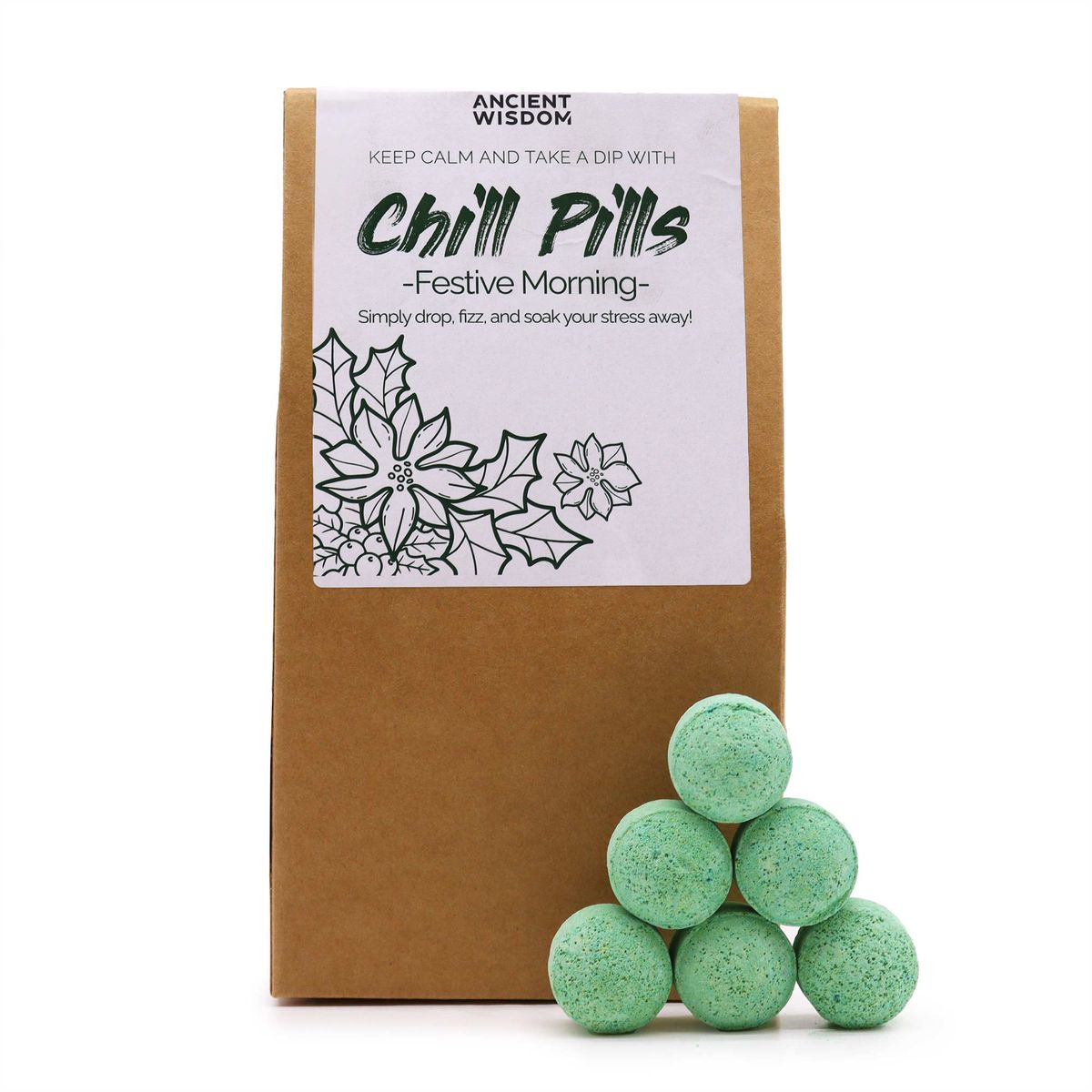 Chill Pills Bath Fizzers Gift Pack – Festive Morning, 350g