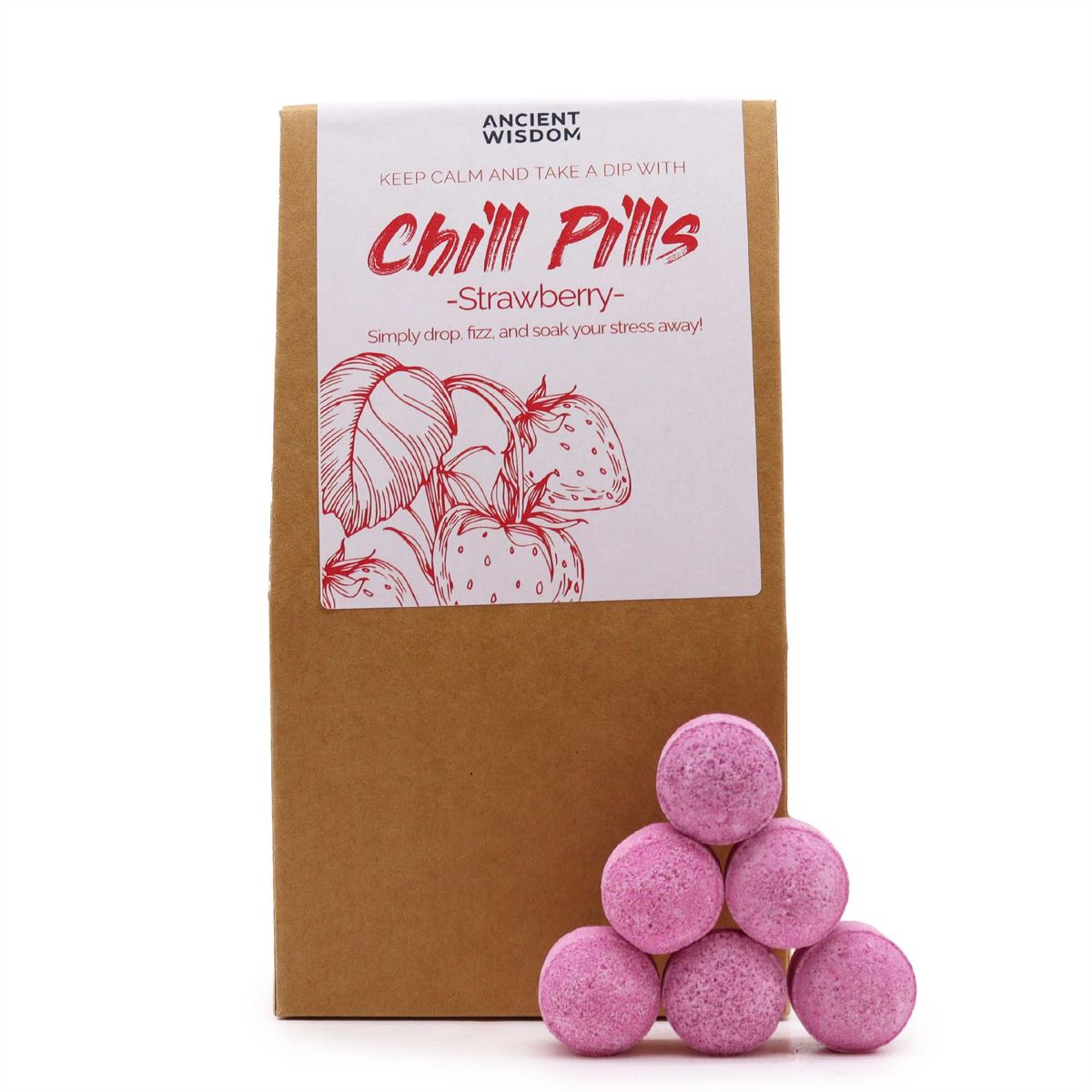 Chill Pills Bath Fizzers Gift Pack – Strawberry, 350g