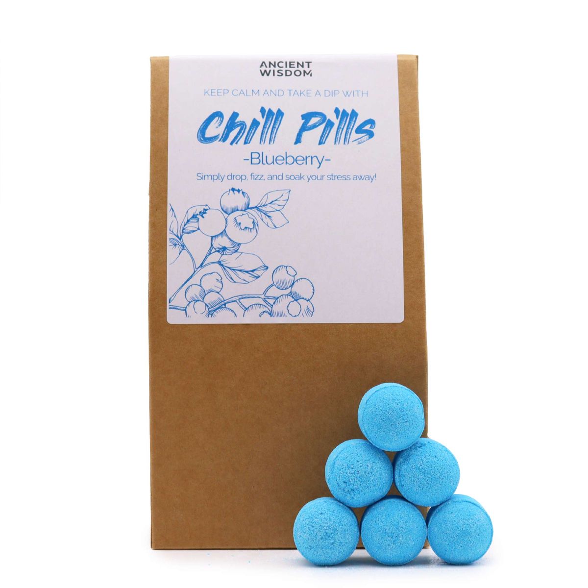 Chill Pills Bath Fizzers Gift Pack – Blueberry, 350g