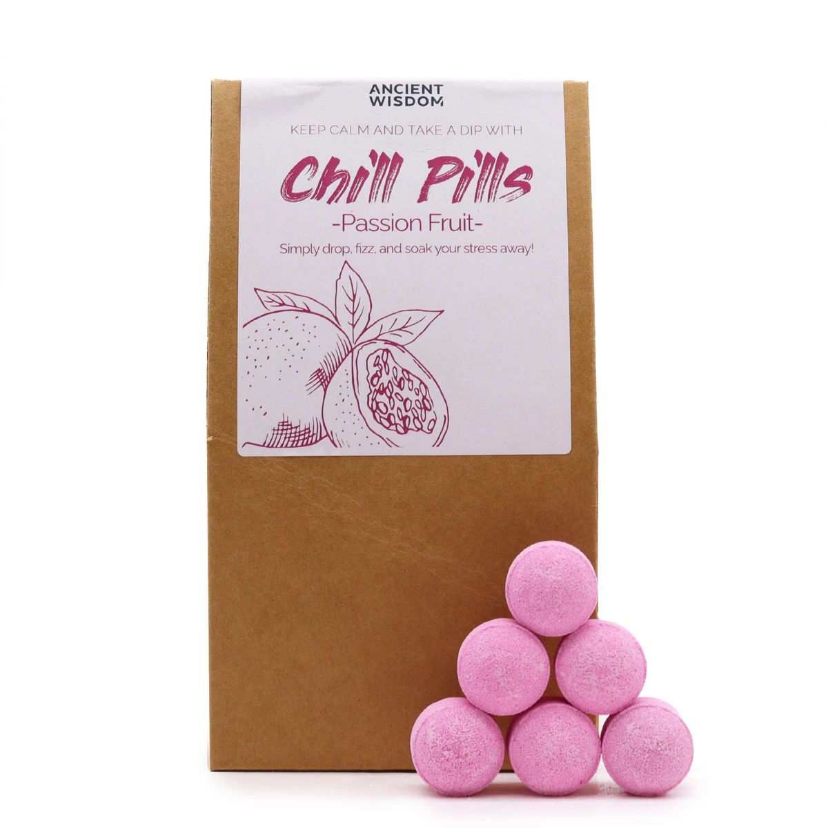 Chill Pills Bath Fizzers Gift Pack – Passion Fruit, 350g