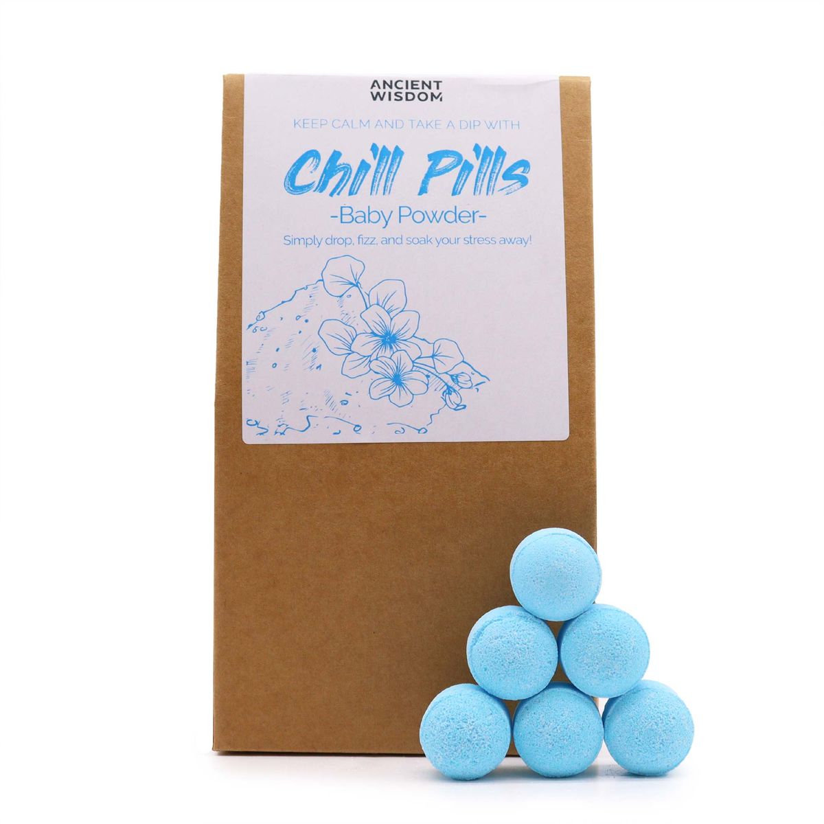 Chill Pills Bath Fizzers Gift Pack – Baby Powder, 350g