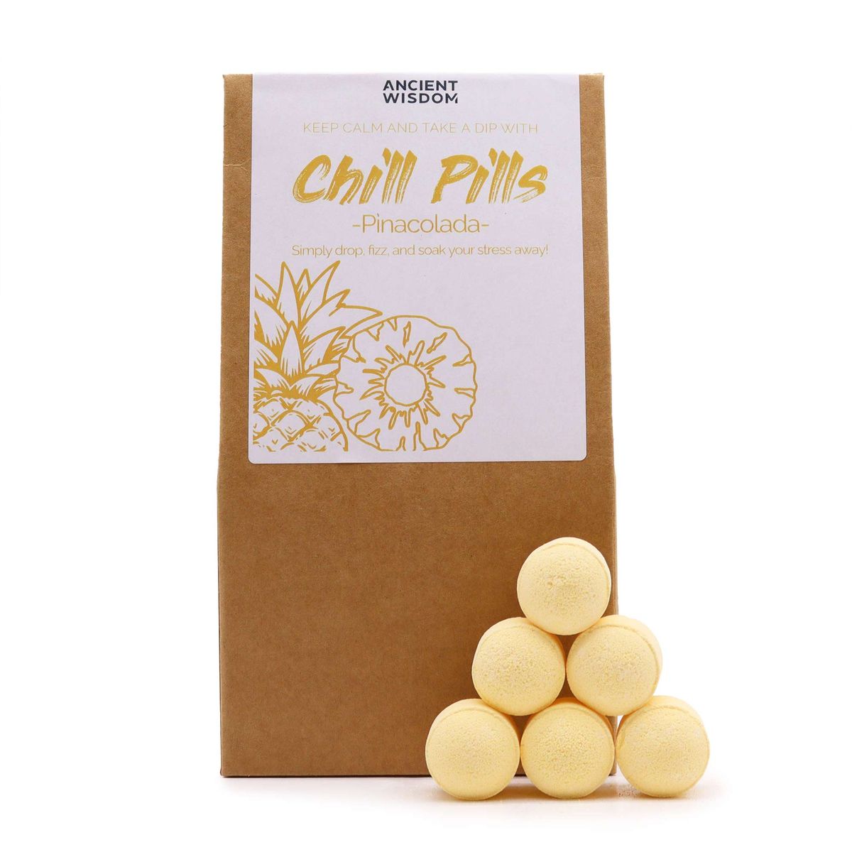 Chill Pills Bath Fizzers Gift Pack – Pina Colada, 350g