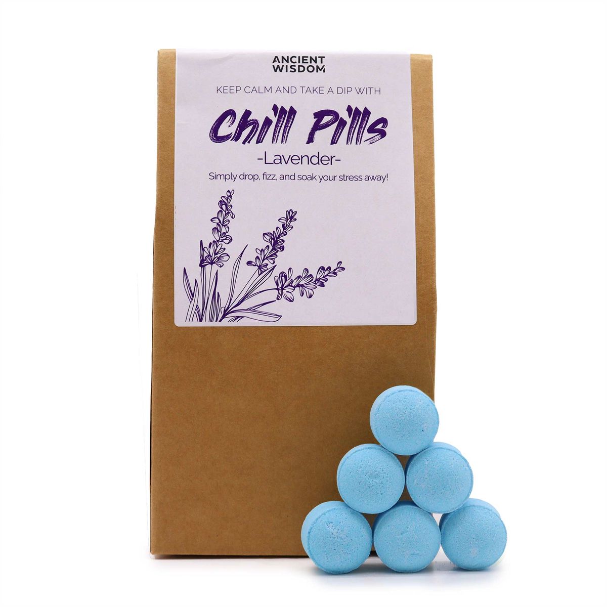 Chill Pills Bath Fizzers Gift Pack – Lavender, 350g