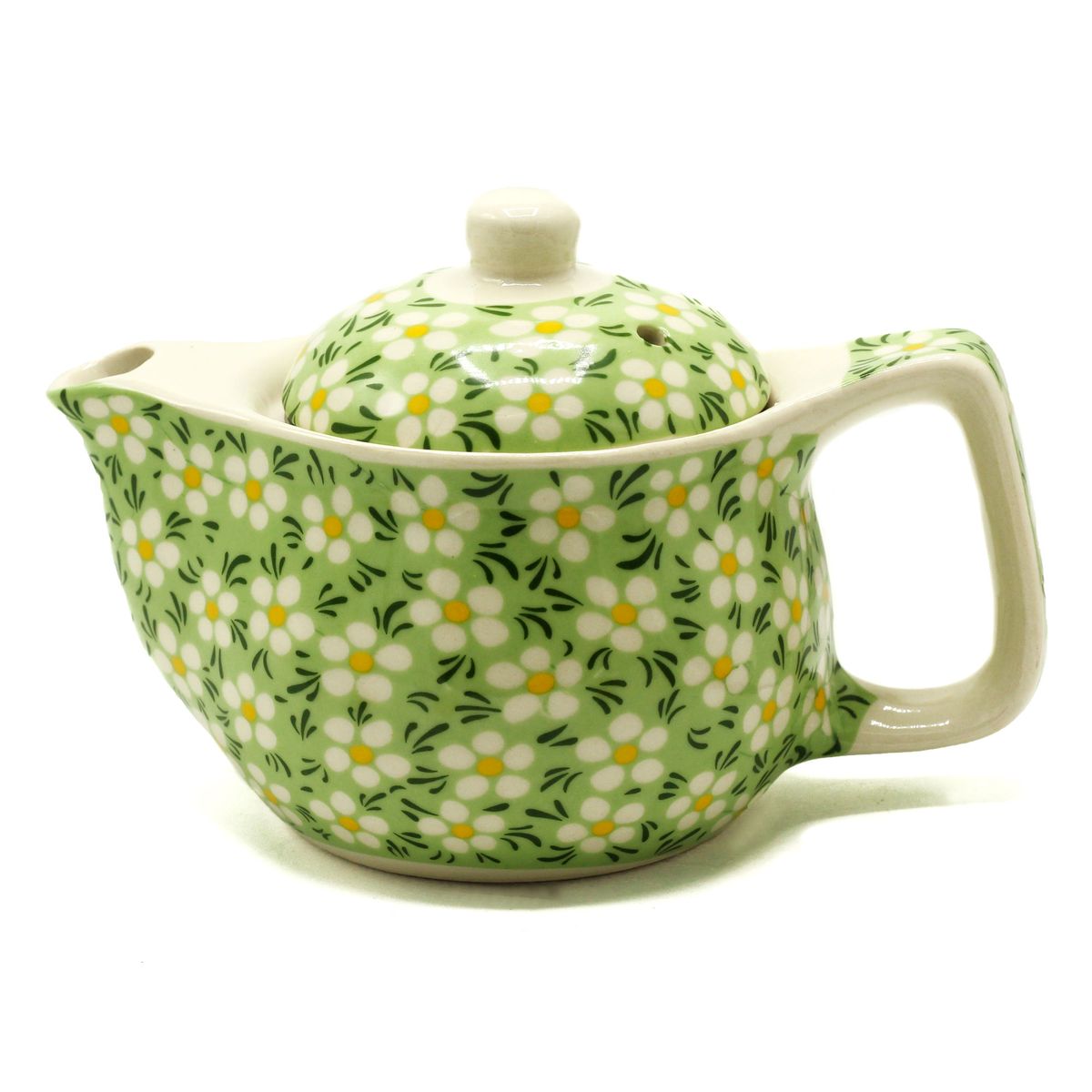 Small Herbal Teapot – Green Daisy