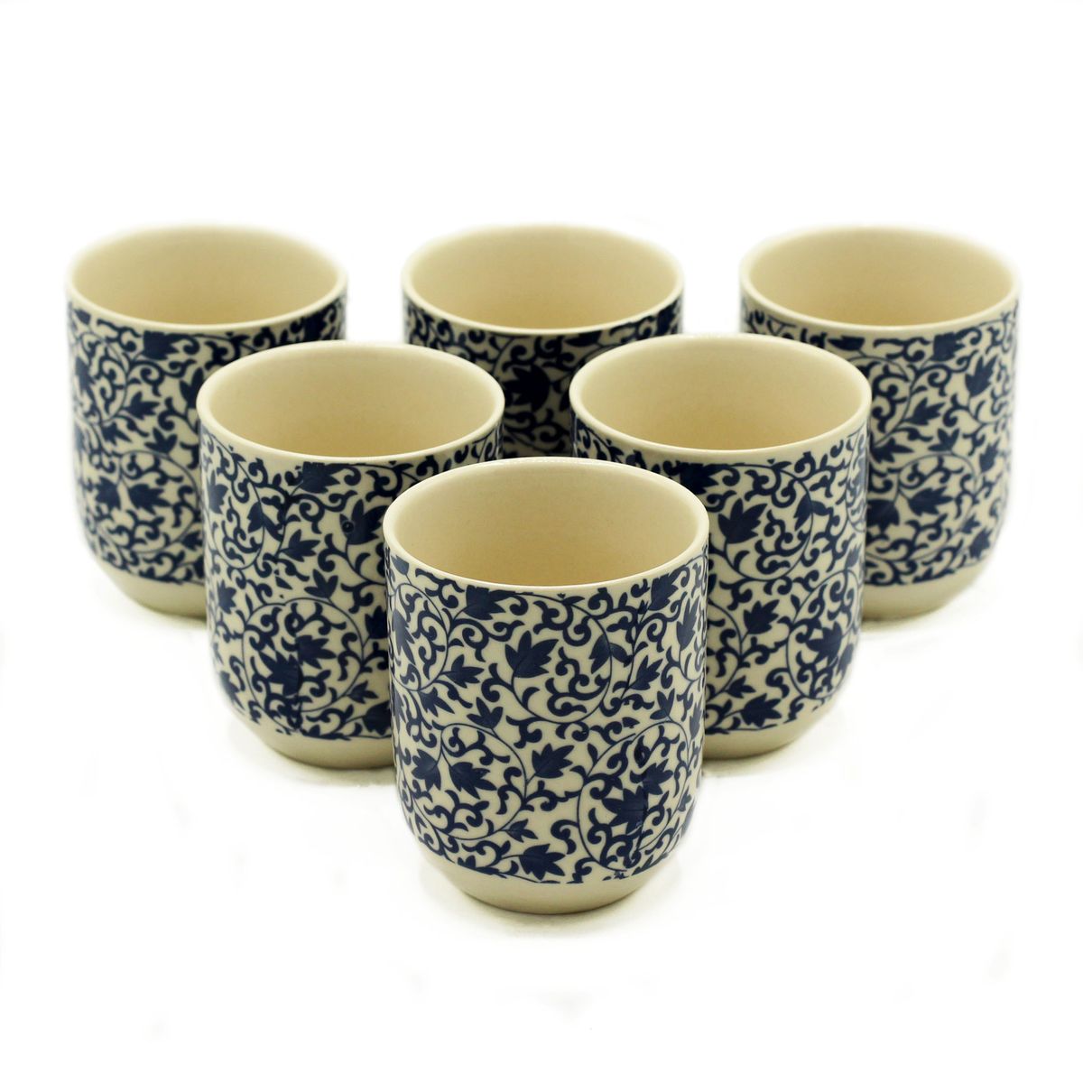 Herbal Tea Cups – Blue Pattern, Set of 6