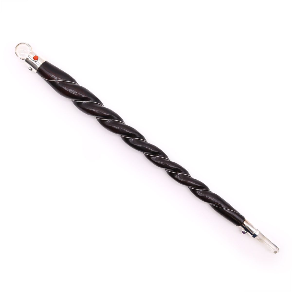 Extra Large Twisted Wood & Rock Quartz Wand