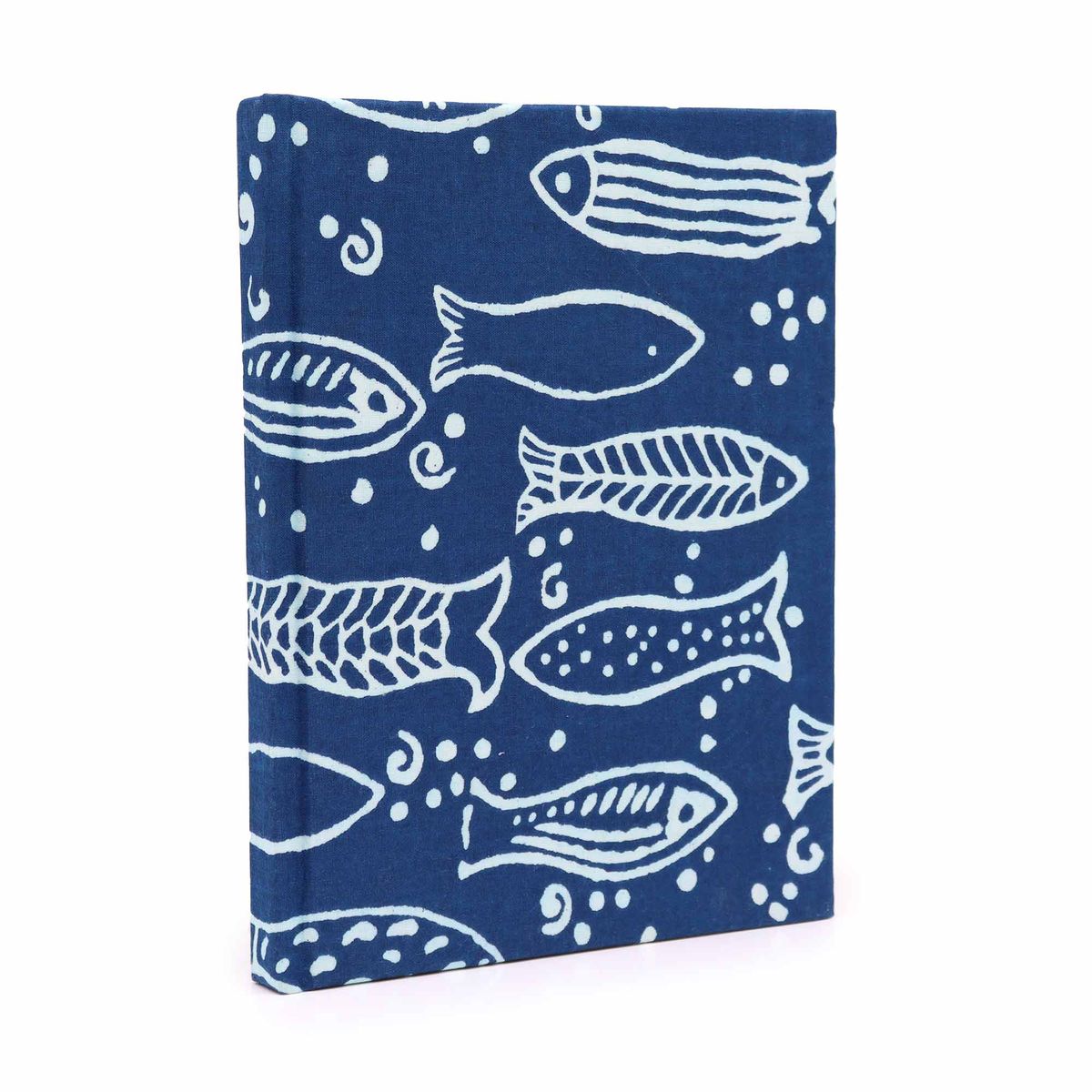 Cotton Bound Notebook – Indigo Fish, 20x15cm, 96 Pages