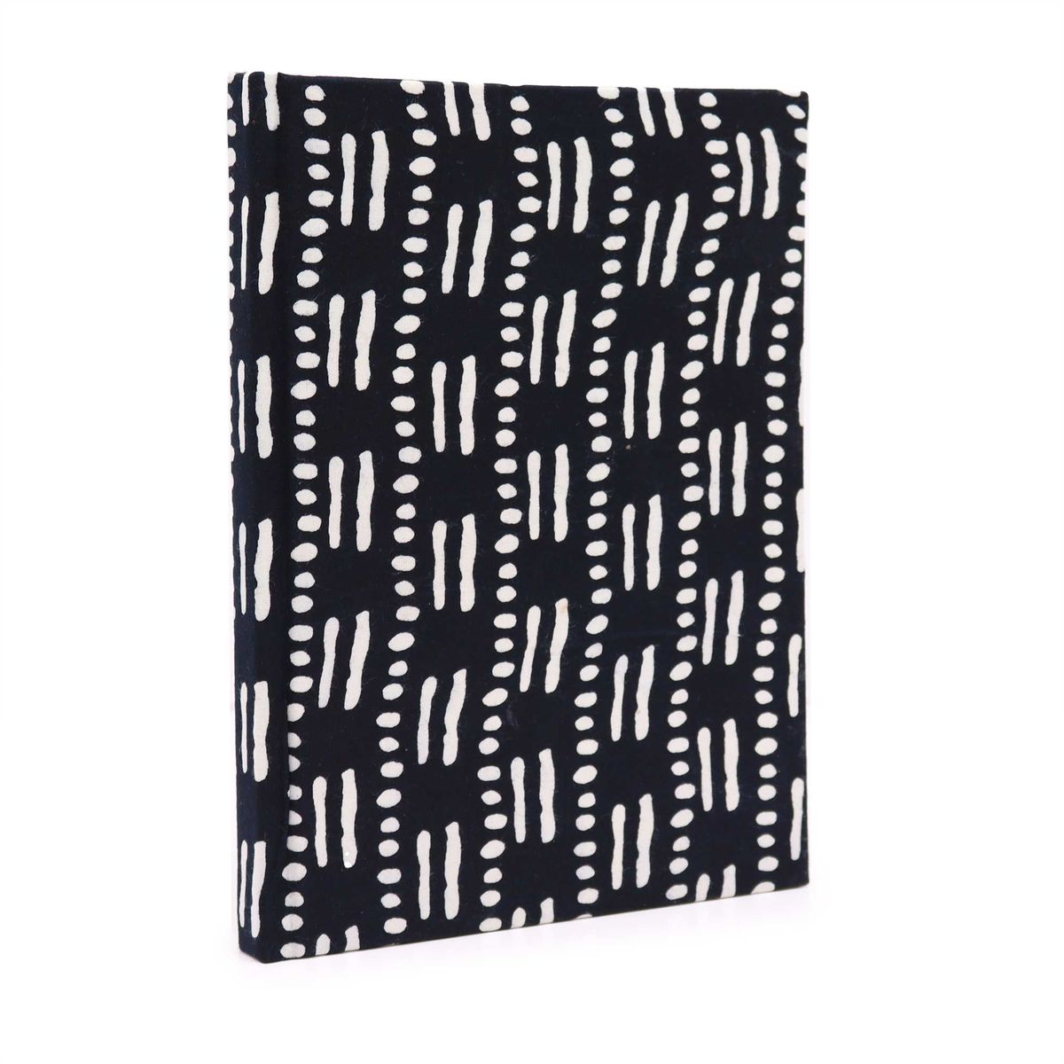 Cotton Bound Notebook – Black Dots & Dashes, 20x15cm, 96 Pages