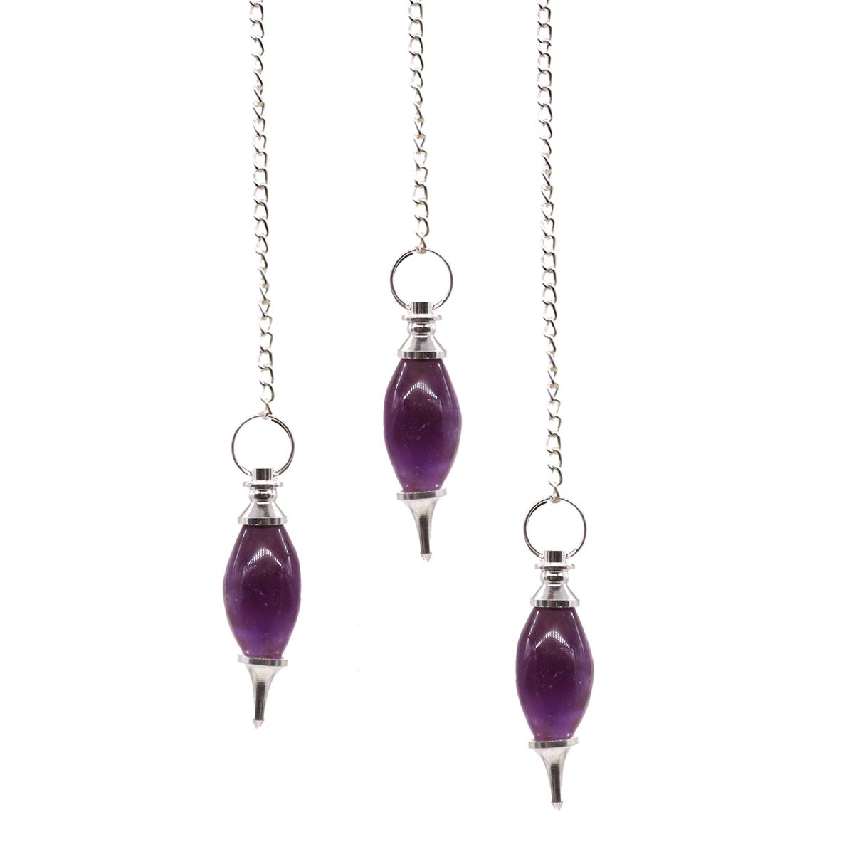 Lingam Shaped Gemstone Pendulum – Amethyst