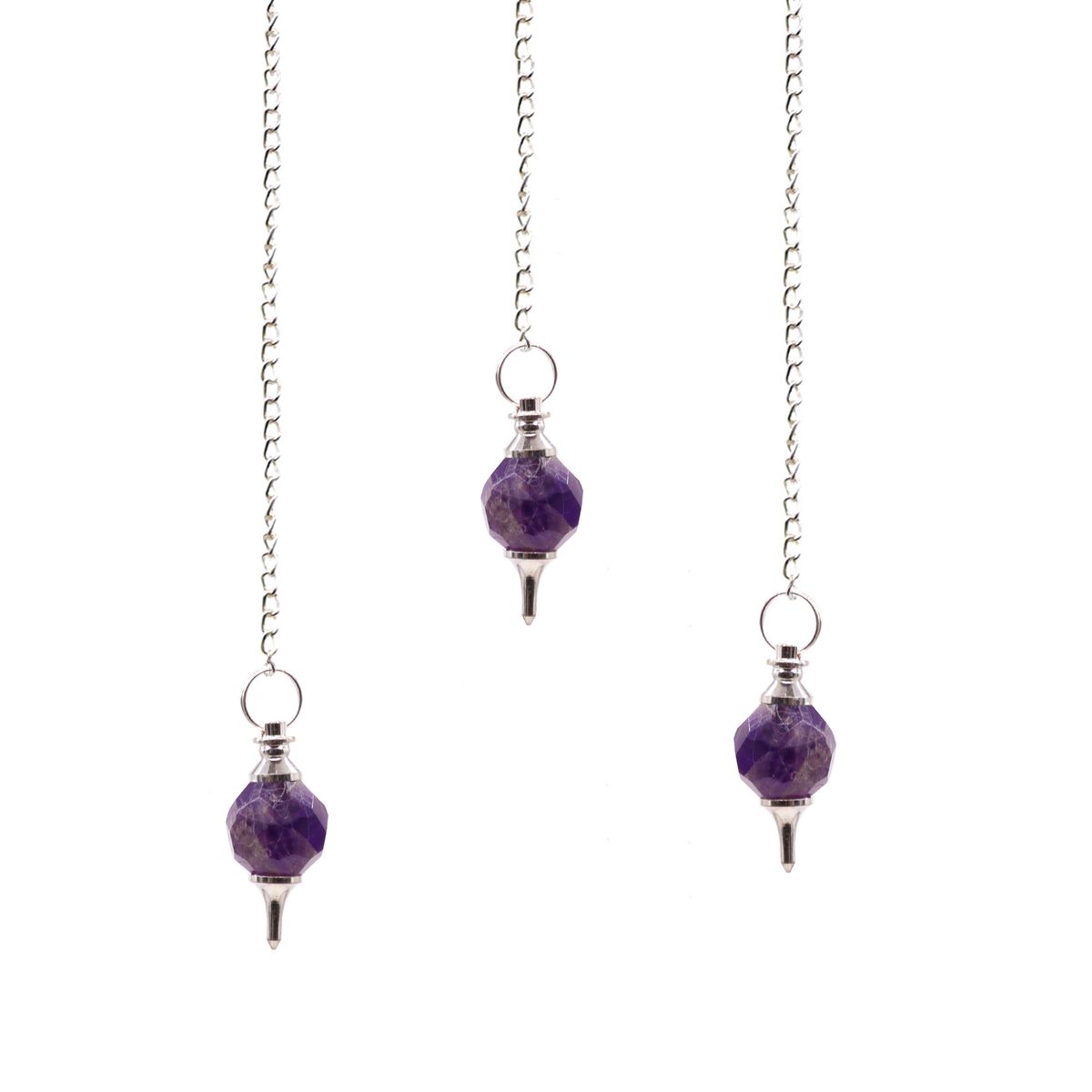 Faceted Gemstone Pendulum – Amethyst