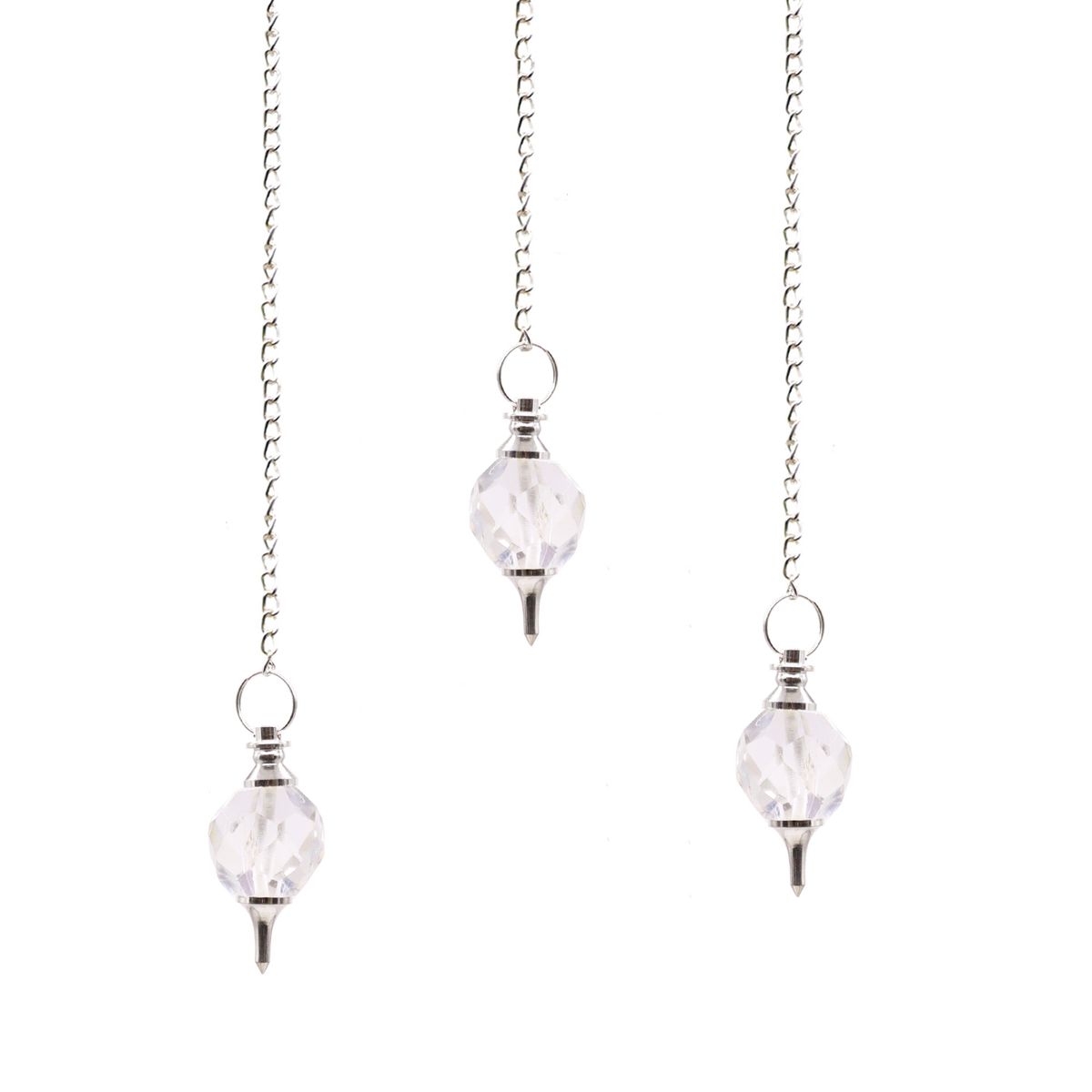 Faceted Gemstone Pendulum – Rock Quartz