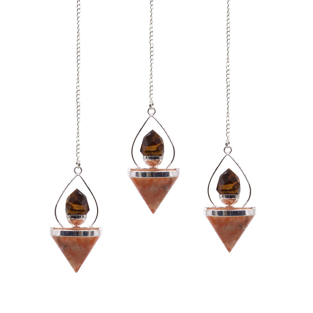 Lantern of Life Gemstone Pendulum – Sunstone & Tiger Eye