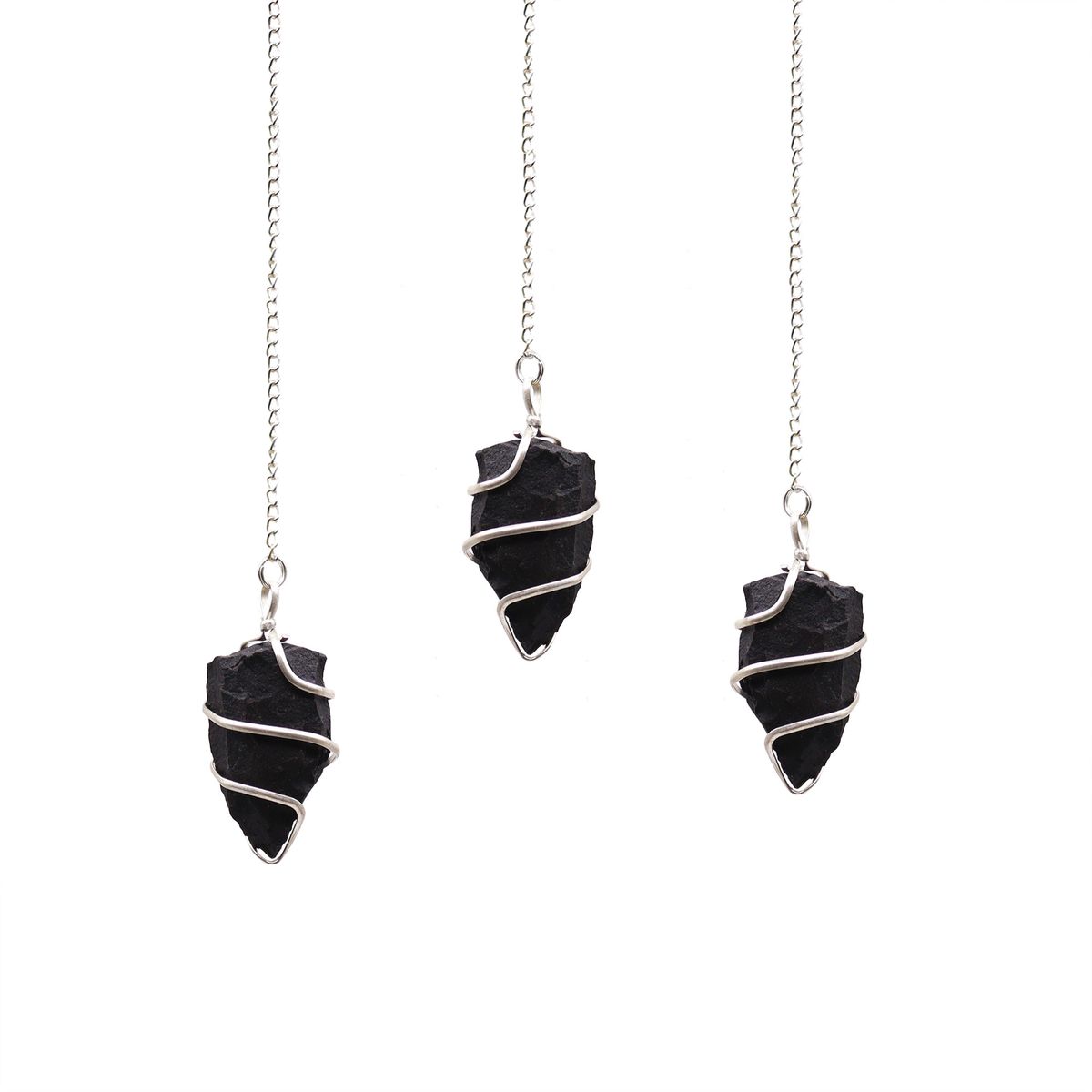 Raw Gemstone Pendulum – Black Agate