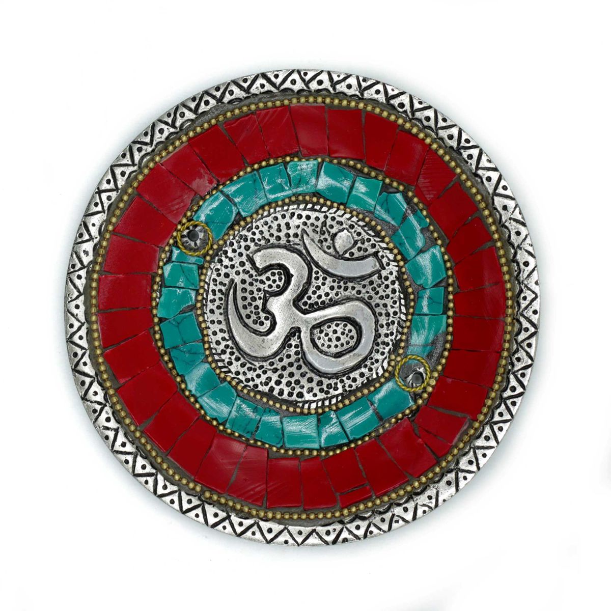 Om Plate Tibetan Cone & Stick Incense Holder