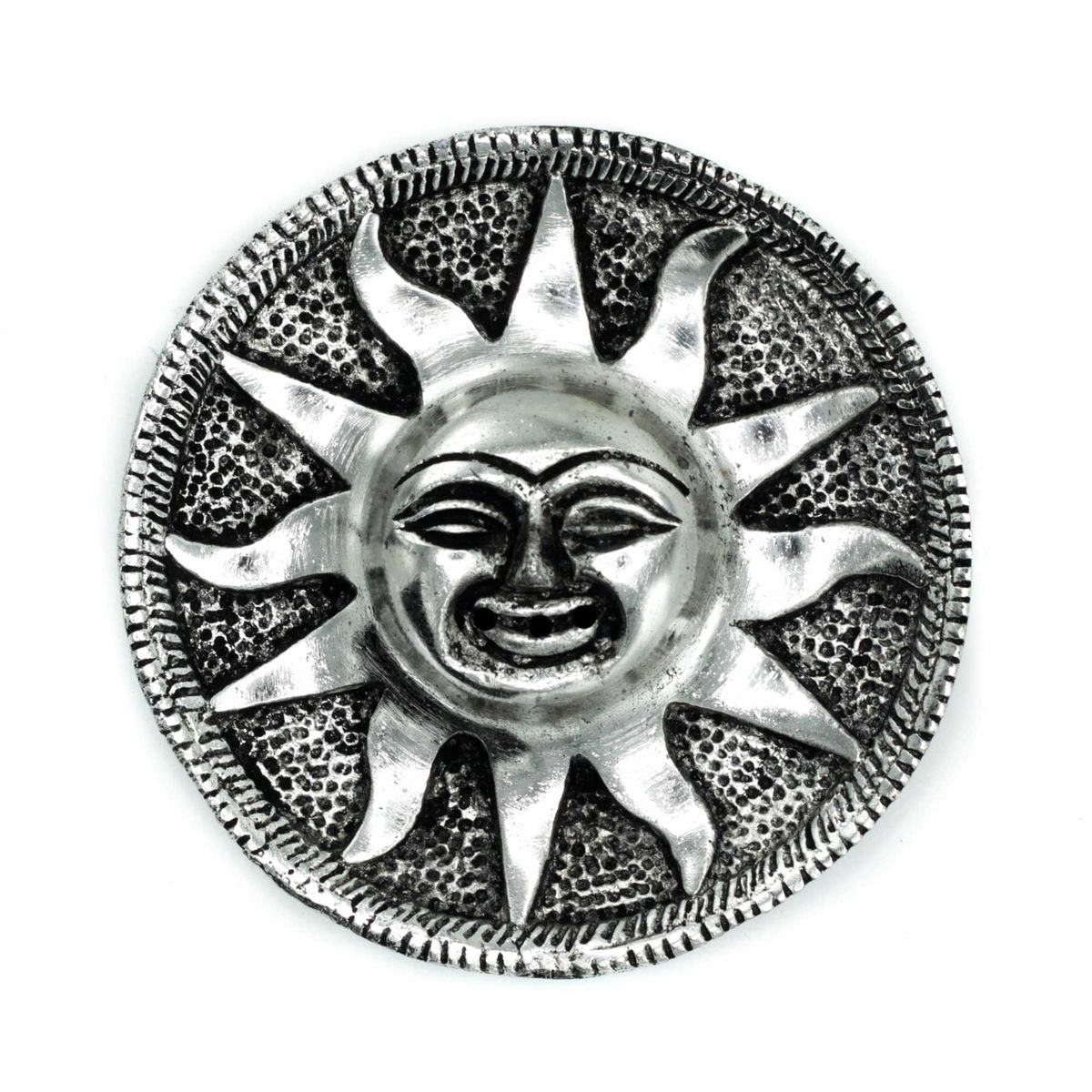 Polished Aluminium Sun Incense Holder – 9cm