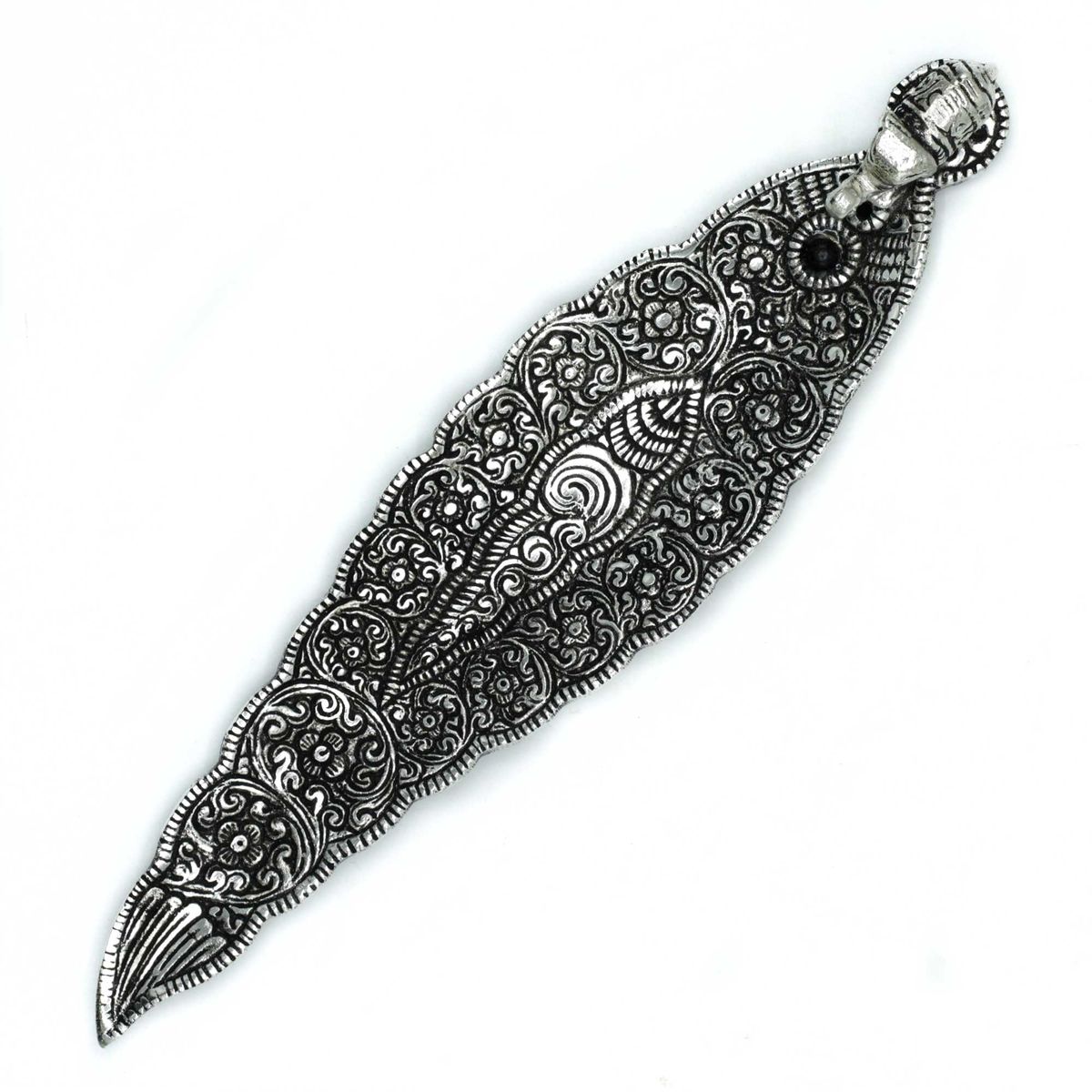 Polished Aluminium Elephant Long Incense Holder – 20cm