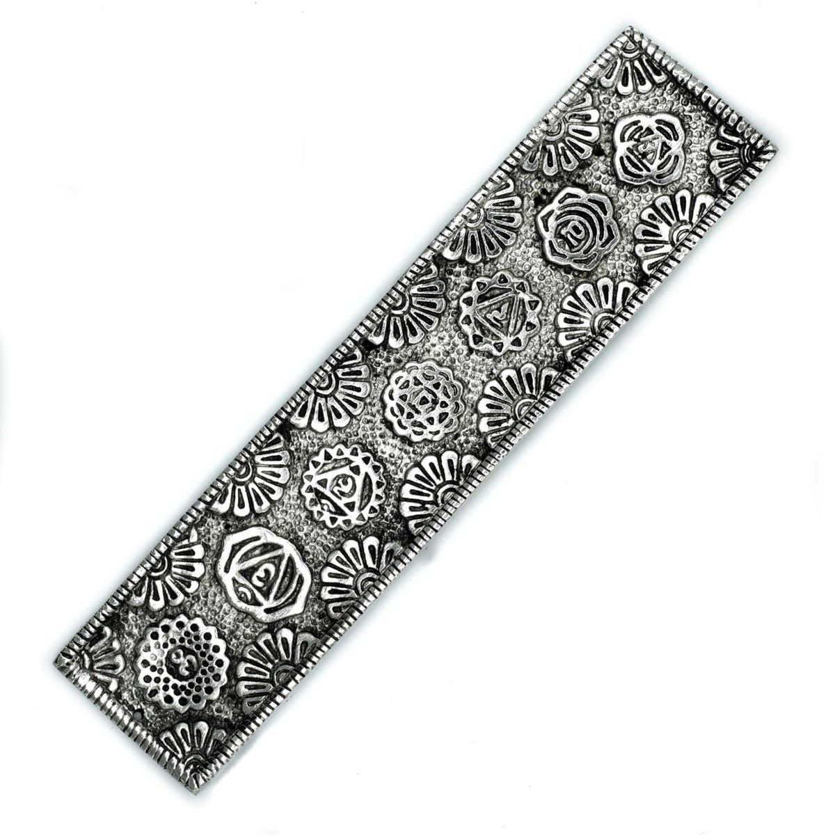 Polished Aluminium Chakra Long Incense Holder – 23cm