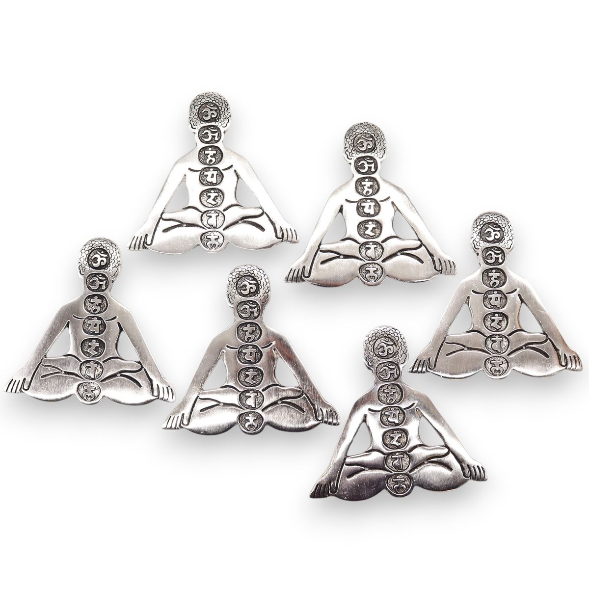 Polished Aluminium Seven Chakra Yoga Incense Holder