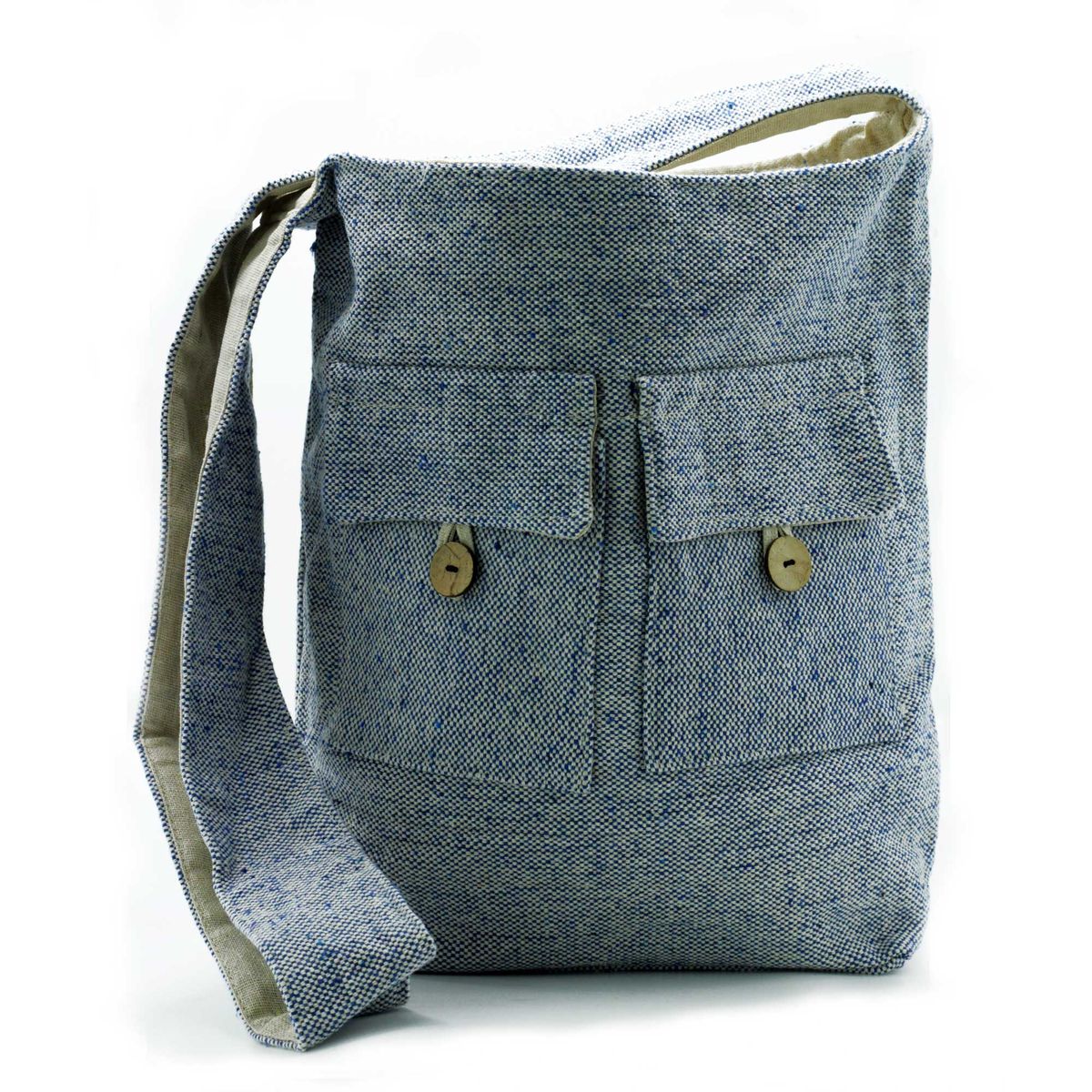 Natural Tones Two Pocket Cotton Bag – Comp Denim, Large