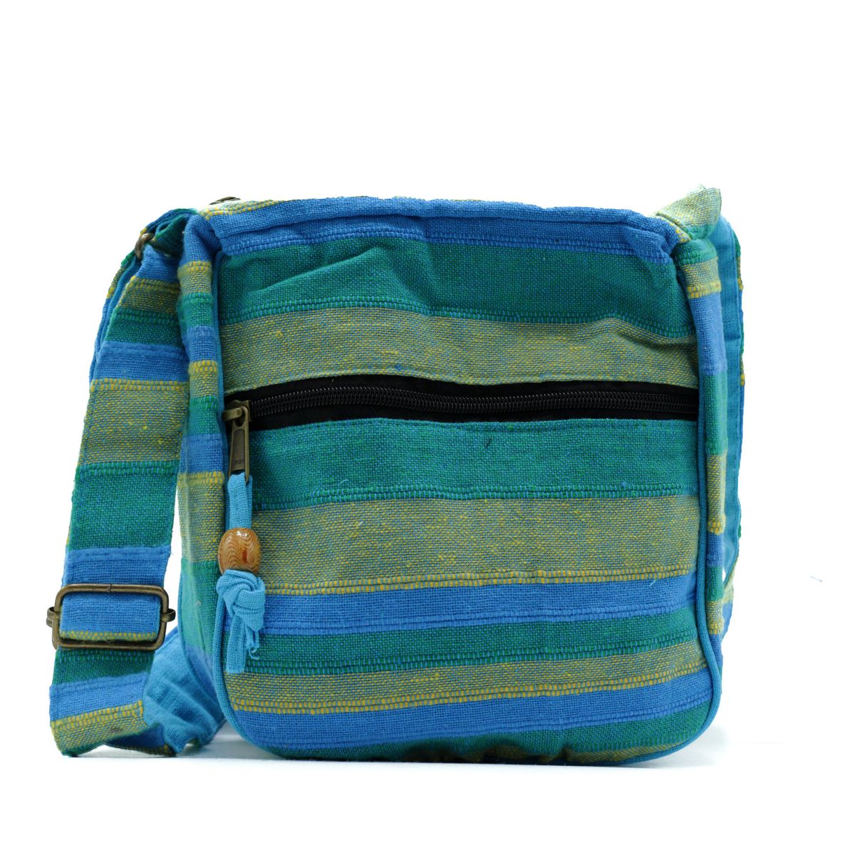 Large Nepal Sling Bag – Spring Meadows Green & Blue