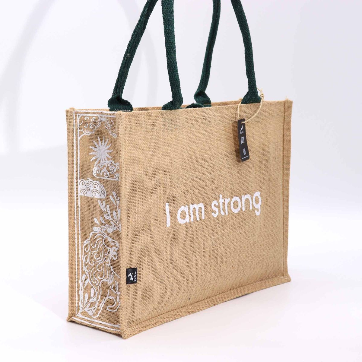 Hop Hare Big Jute Bag – I Am Strong