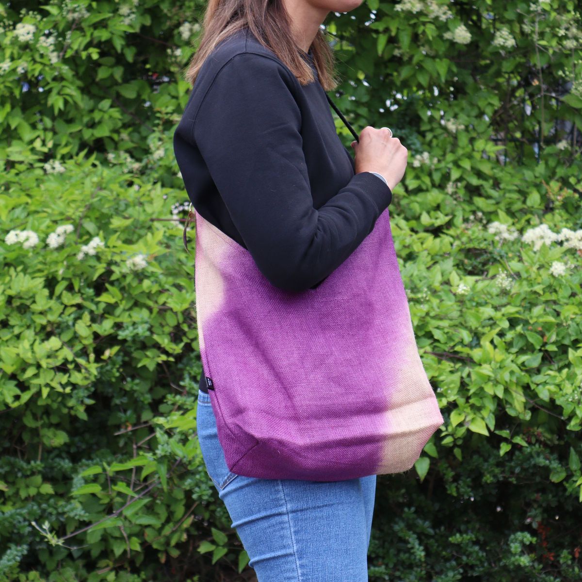 Soft Blend Jute Shoulder Tote – Antique Fuchsia