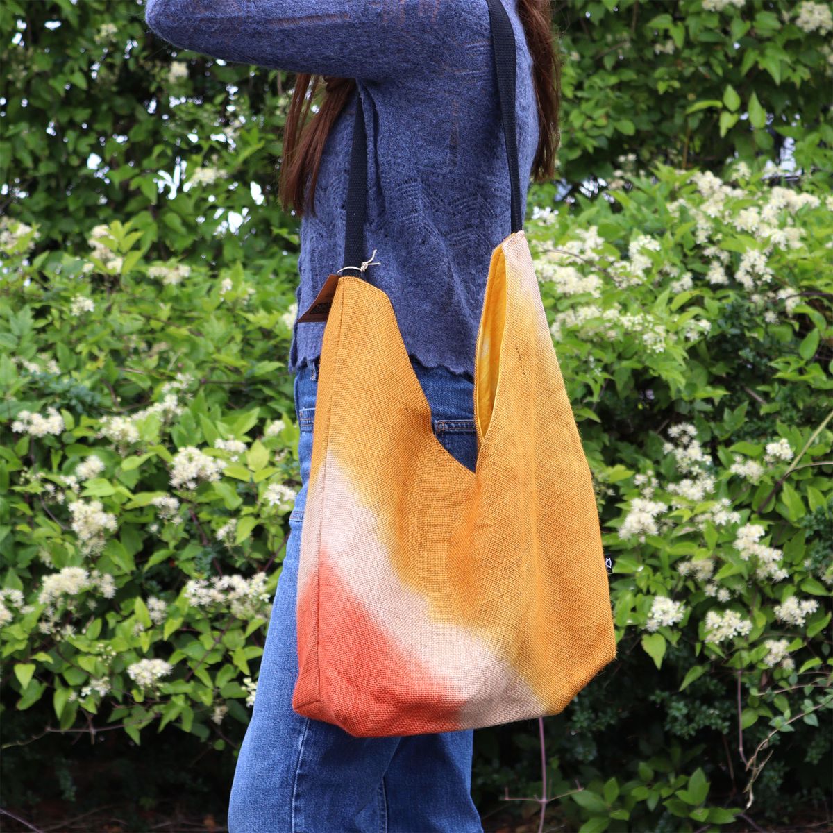 Soft Blend Jute Shoulder Tote – Turmeric