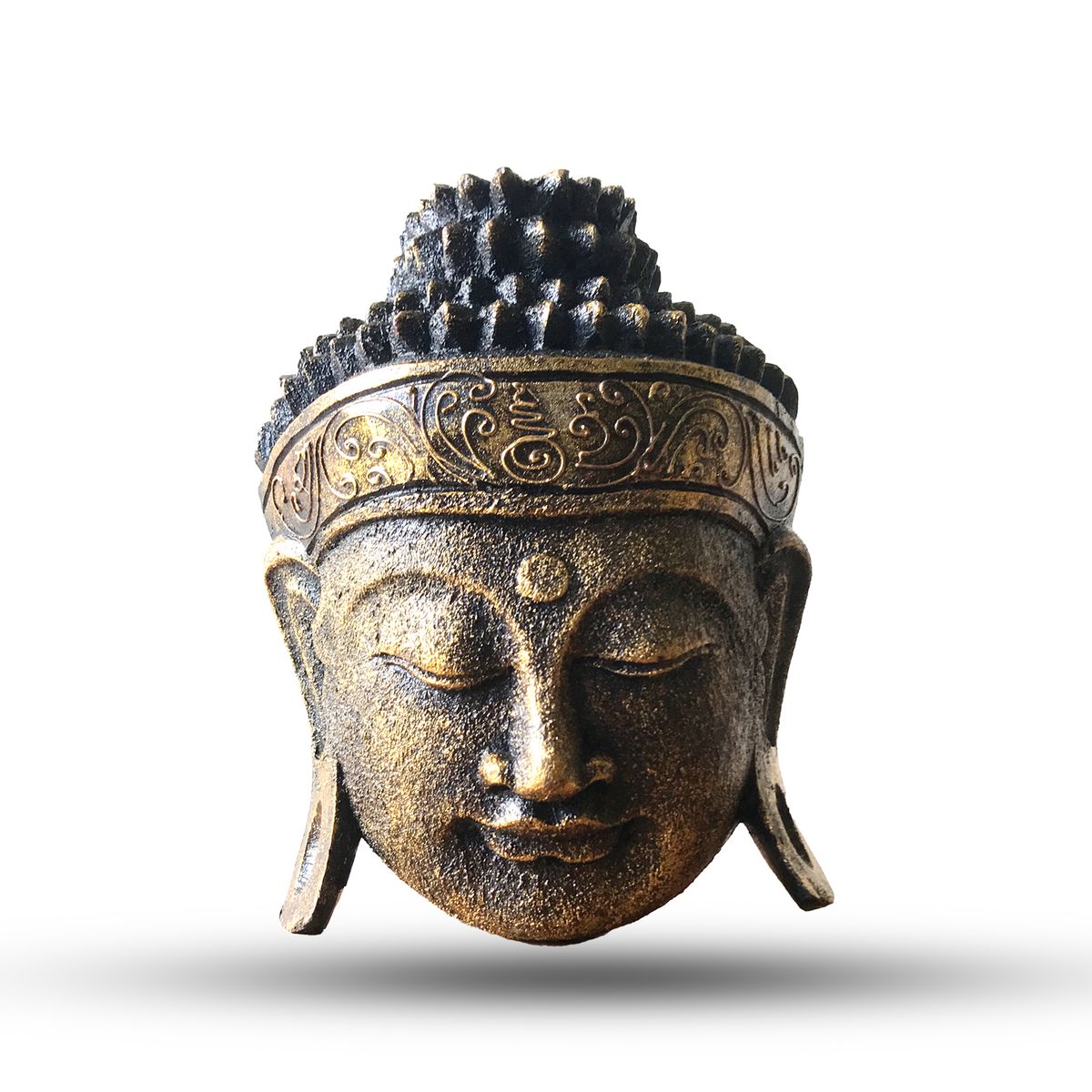 Decorative Buddha Head – Gold Shine Finish, 25cm
