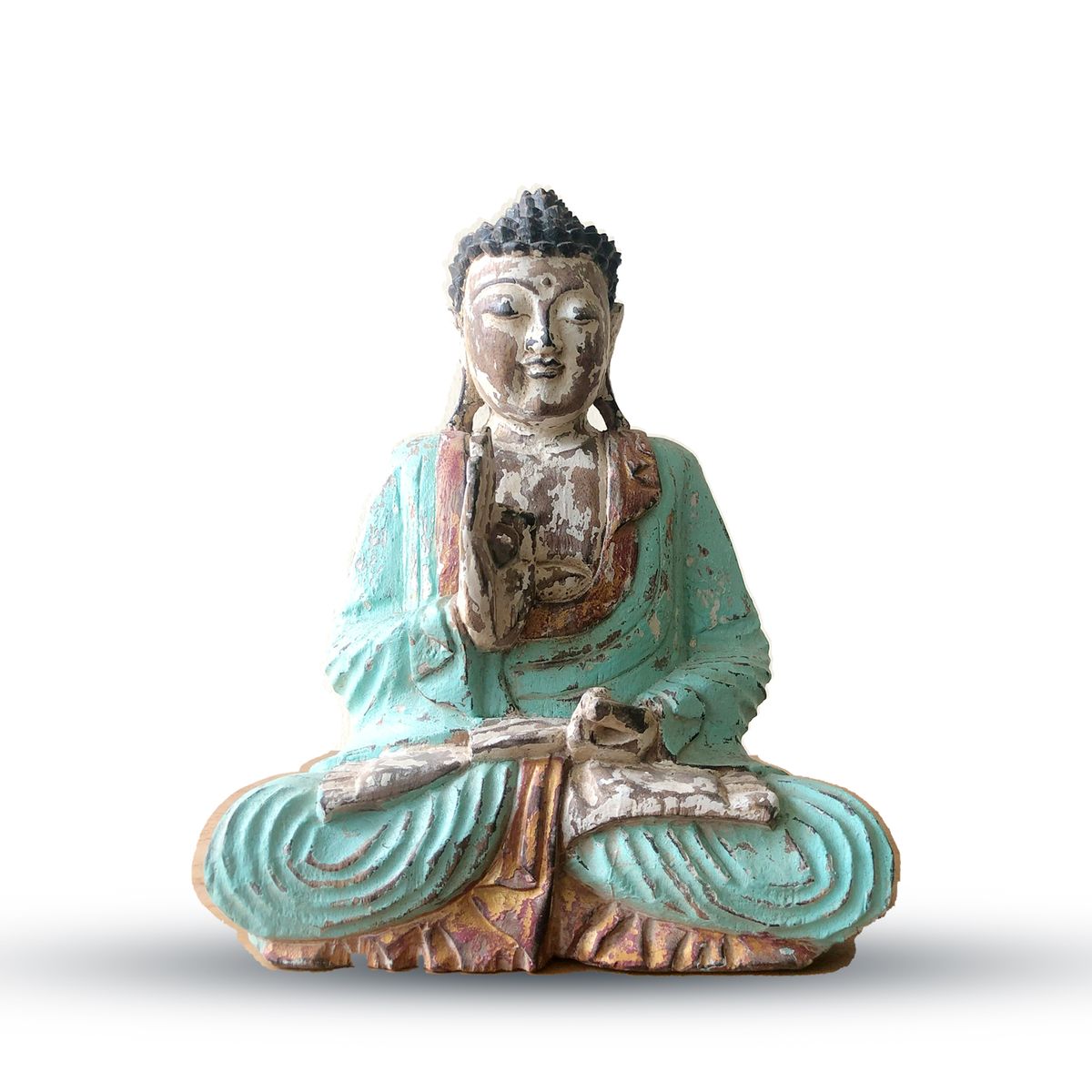 Vintage Mint Hand-Carved Buddha Statue – Teaching Transmission, 30cm