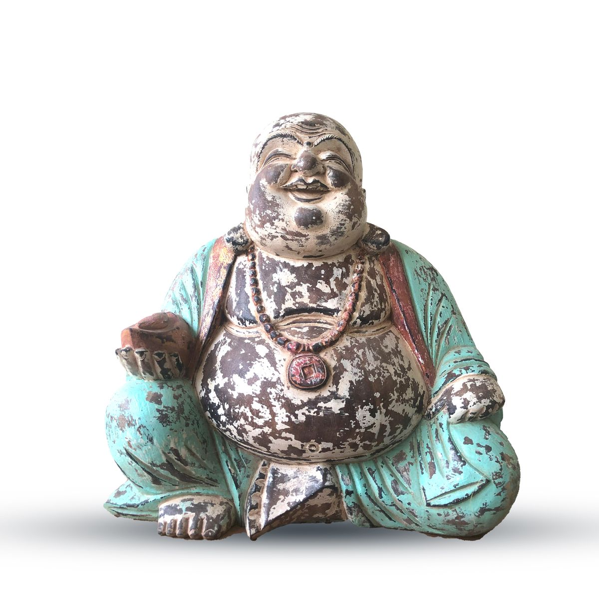 Vintage Mint Hand-Carved Buddha Statue – Happy Buddha, 40cm