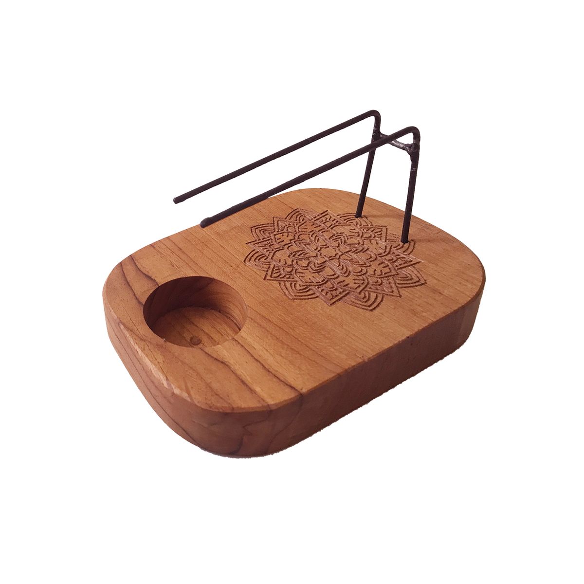 Palo Santo Heater – Teak Wood, Mandala Design