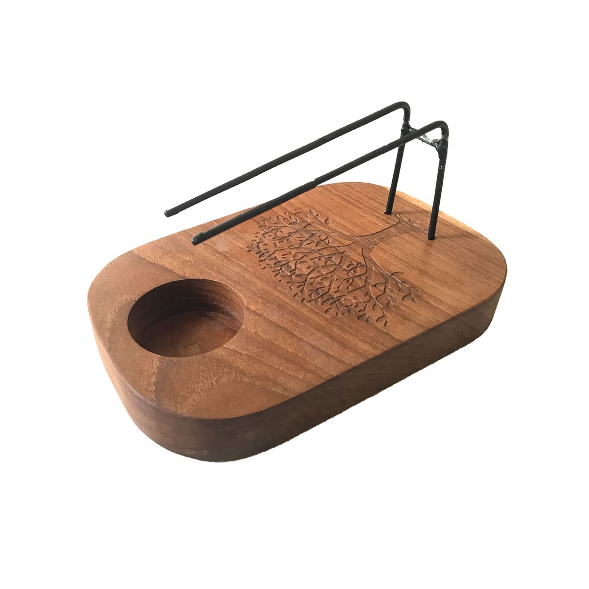 Palo Santo Heater – Teak Wood, Tree of Life Design