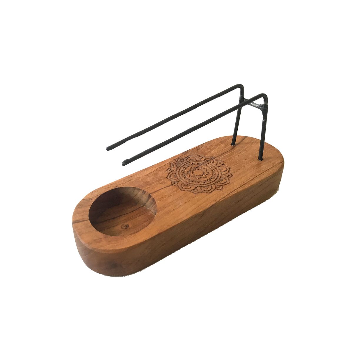Small Palo Santo Heater – Teak Wood, Mandala Design
