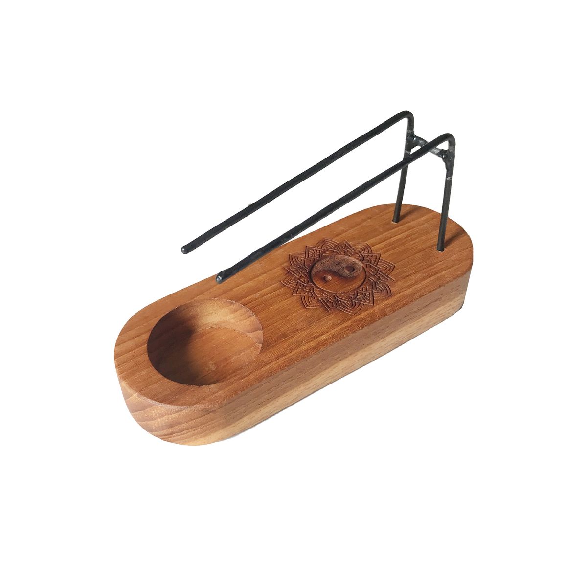 Small Palo Santo Heater – Teak Wood, Yin & Yang Design