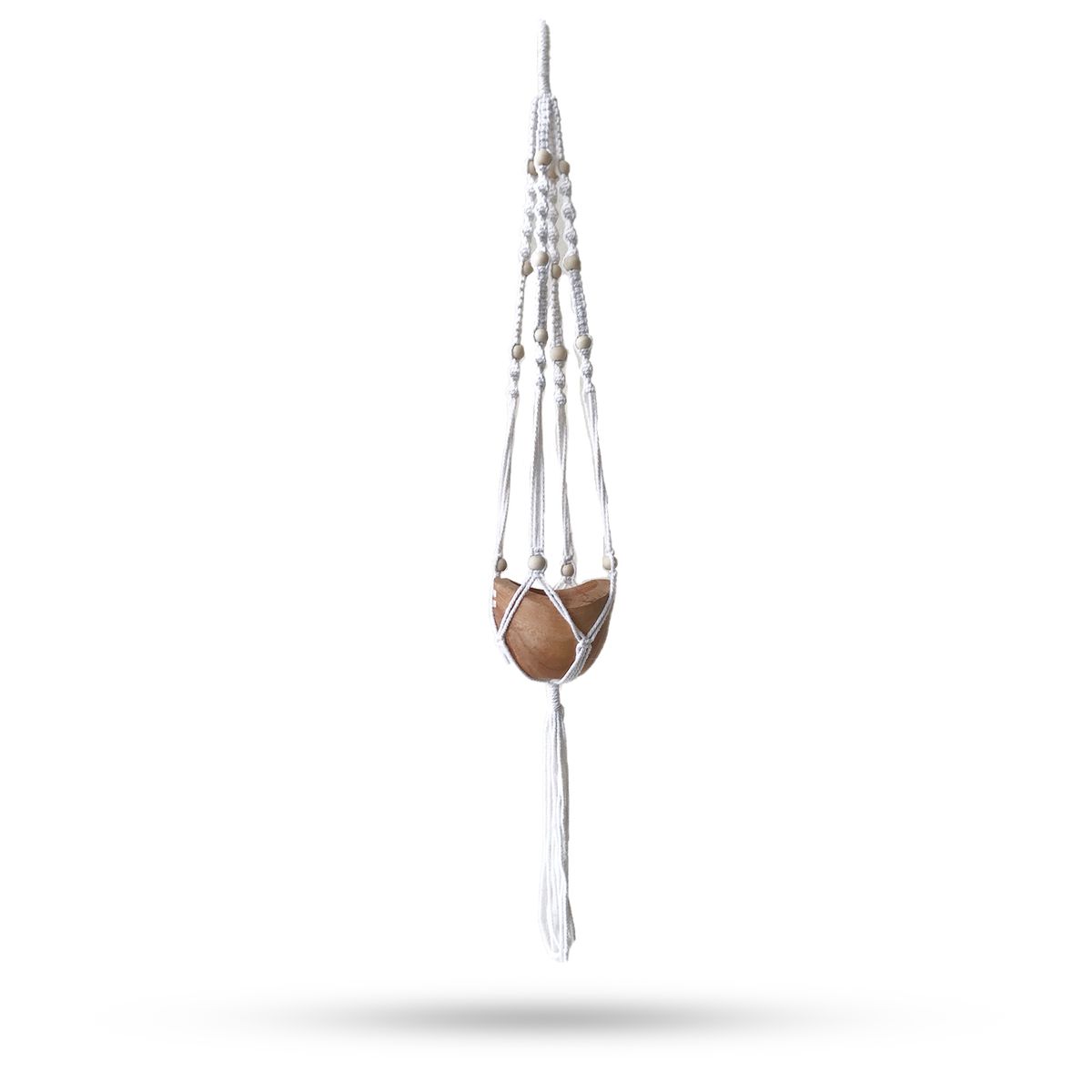 Beaded Macrame Plant Hanger – Natural, 1m
