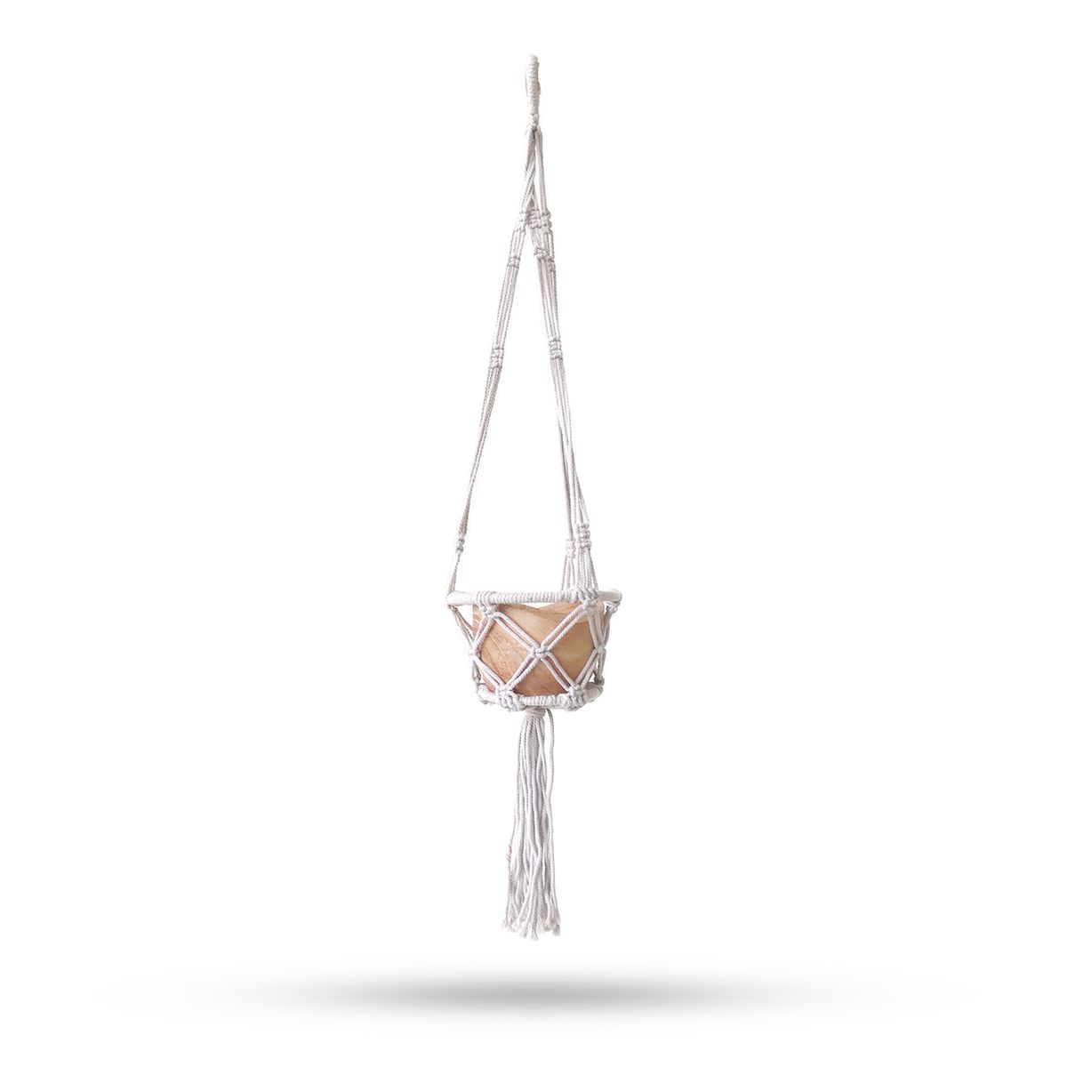 Macrame Hooped Plant Hanger – Natural, Small 16cm Hoop