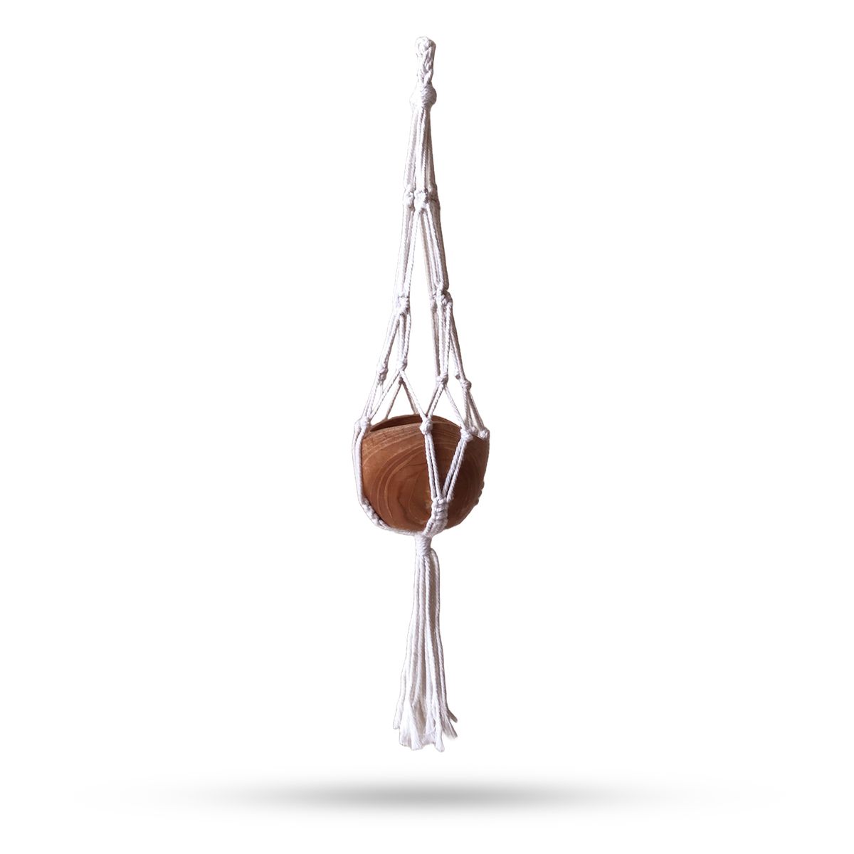 Macrame Small Drop Plant Hanger – Natural, 75cm