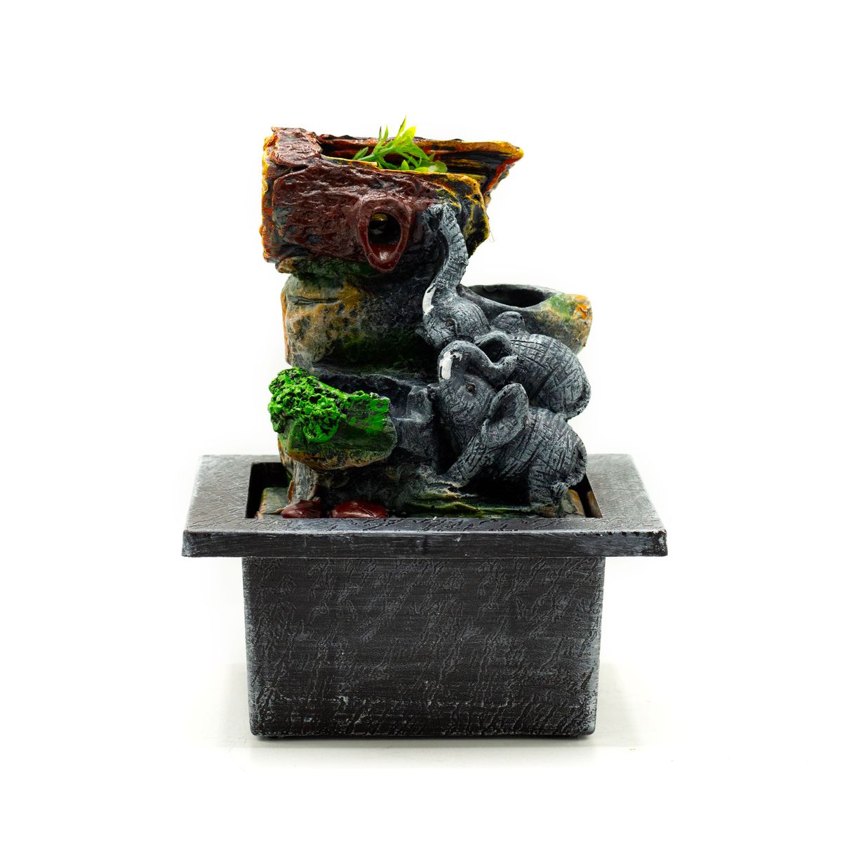 Tabletop Water Feature – Elephants in Love, 20cm