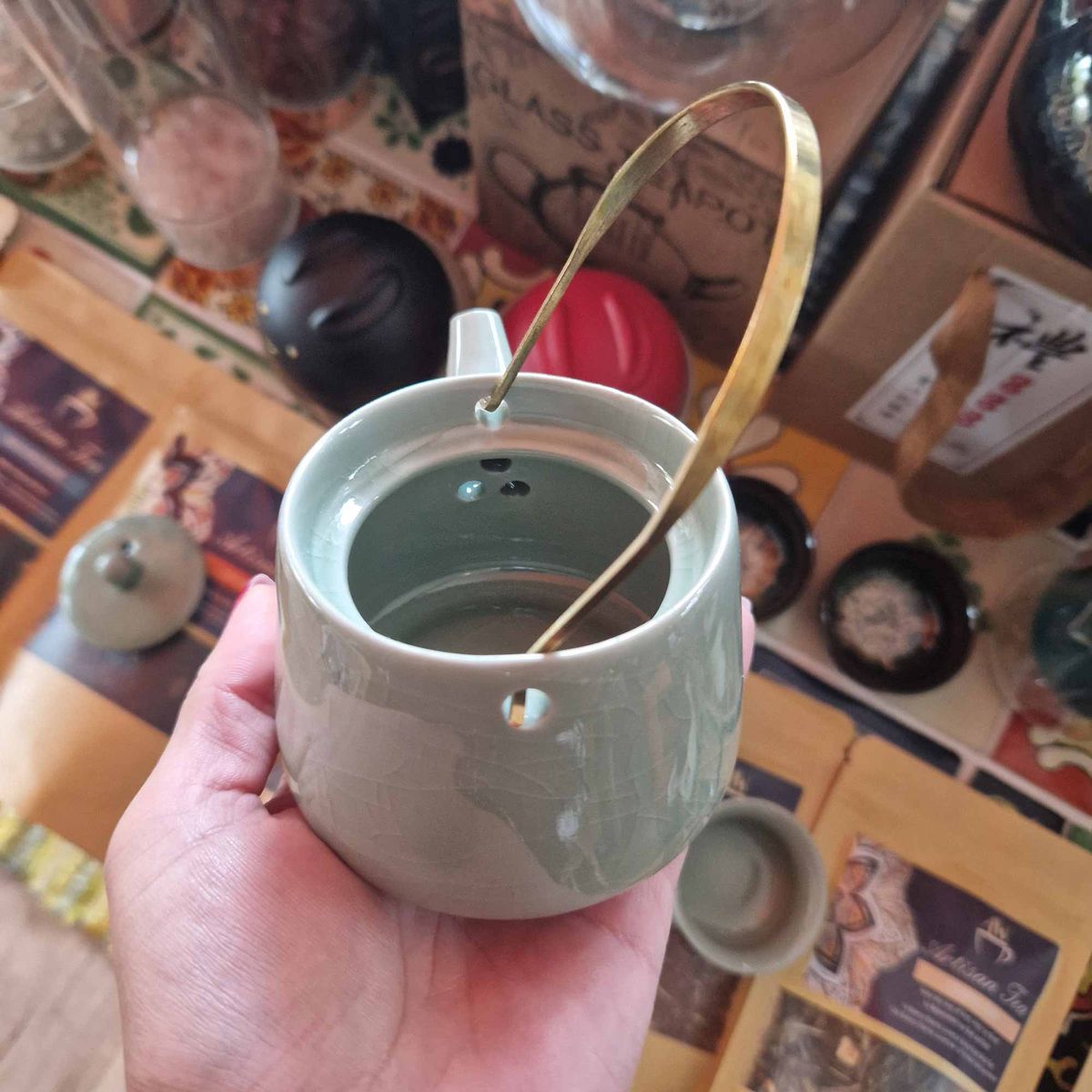 Jade Herbal Teapot Set – Pot & Two Cups