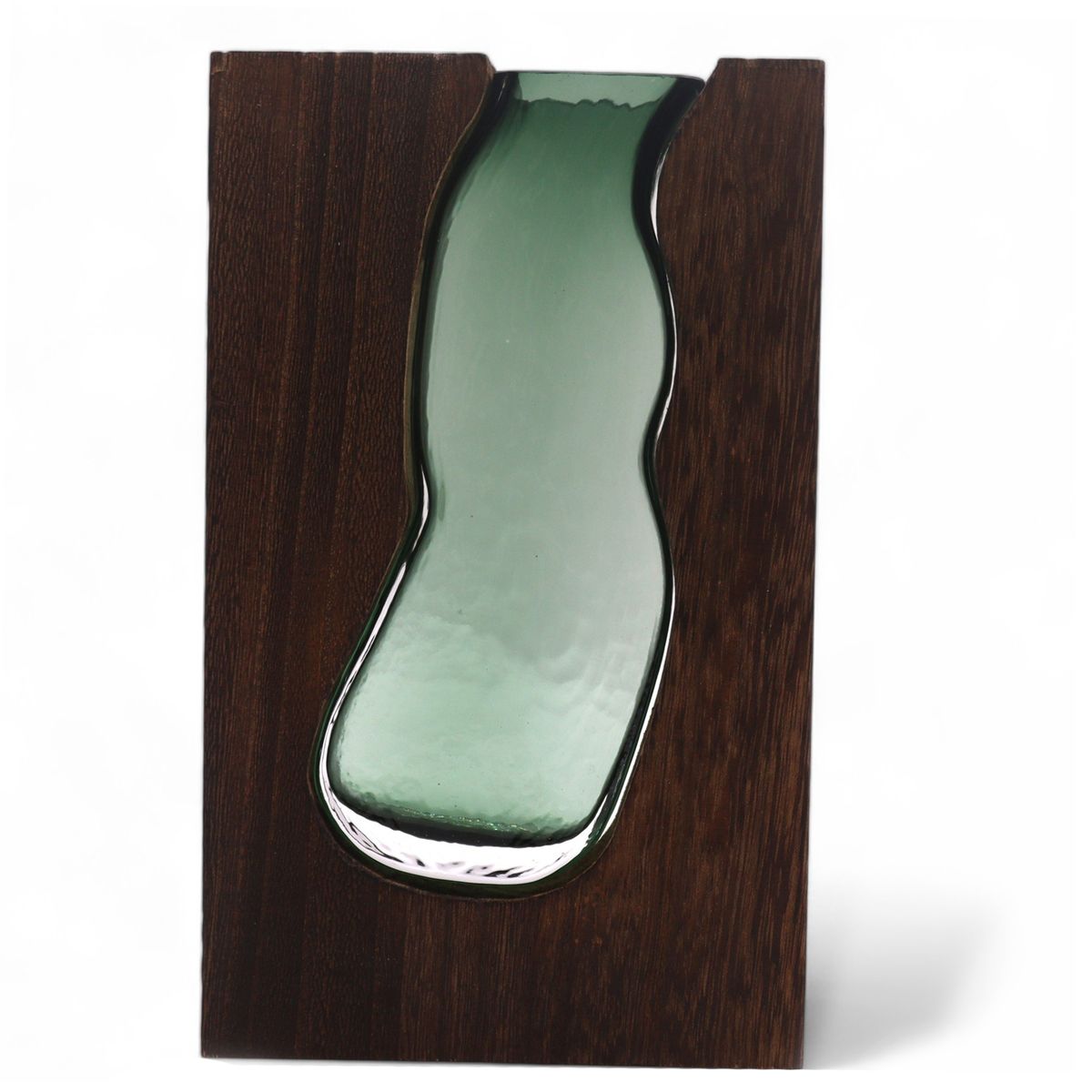 Glass Vase Terrarium in Dark Tung Wood Frame – Large