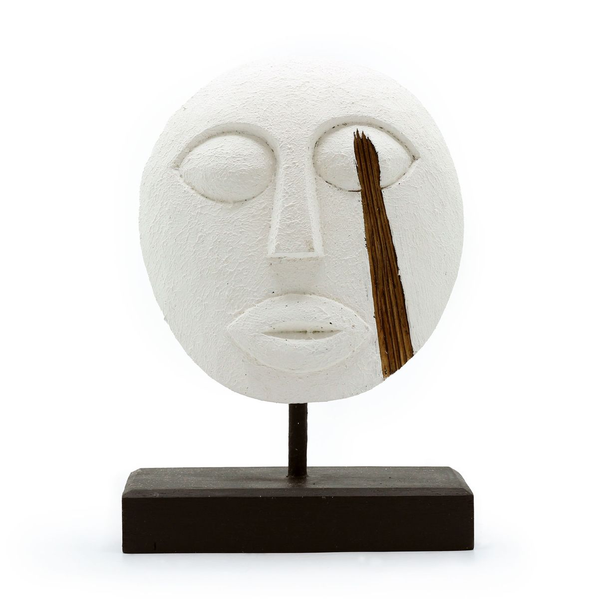 Timor Tribal Decorative Mask – White, 27x20cm