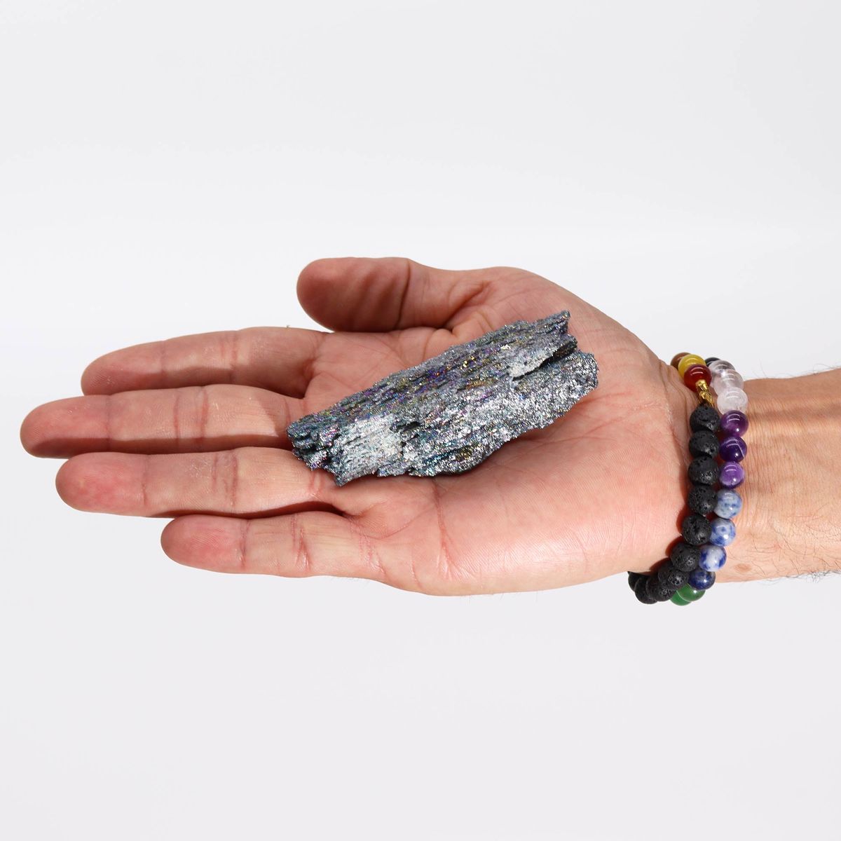 Titanium Aura Seven Colour Chakra Stone – 7–10cm